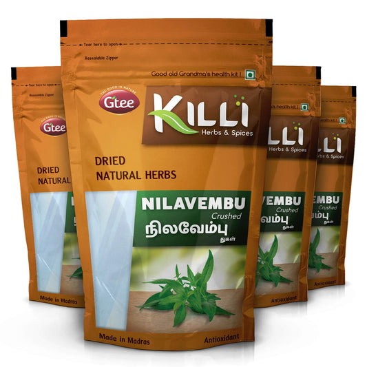 KILLI Nilavembu Chirata Kirayata Andrographis paniculata Kalmegh Crushed Powder, 100g, Pack of 4