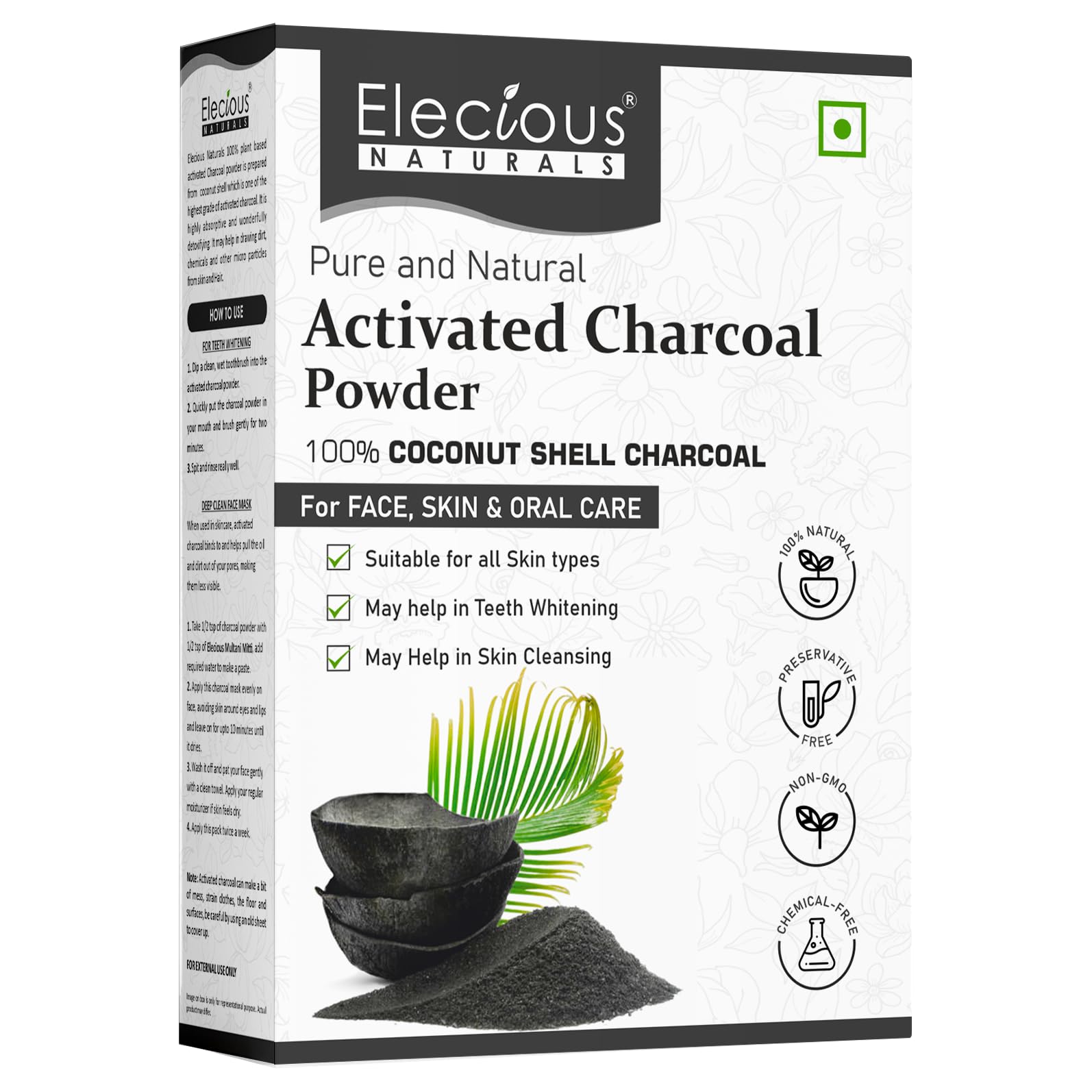 Elecious Activated Charcoal Powder 7.05 oz