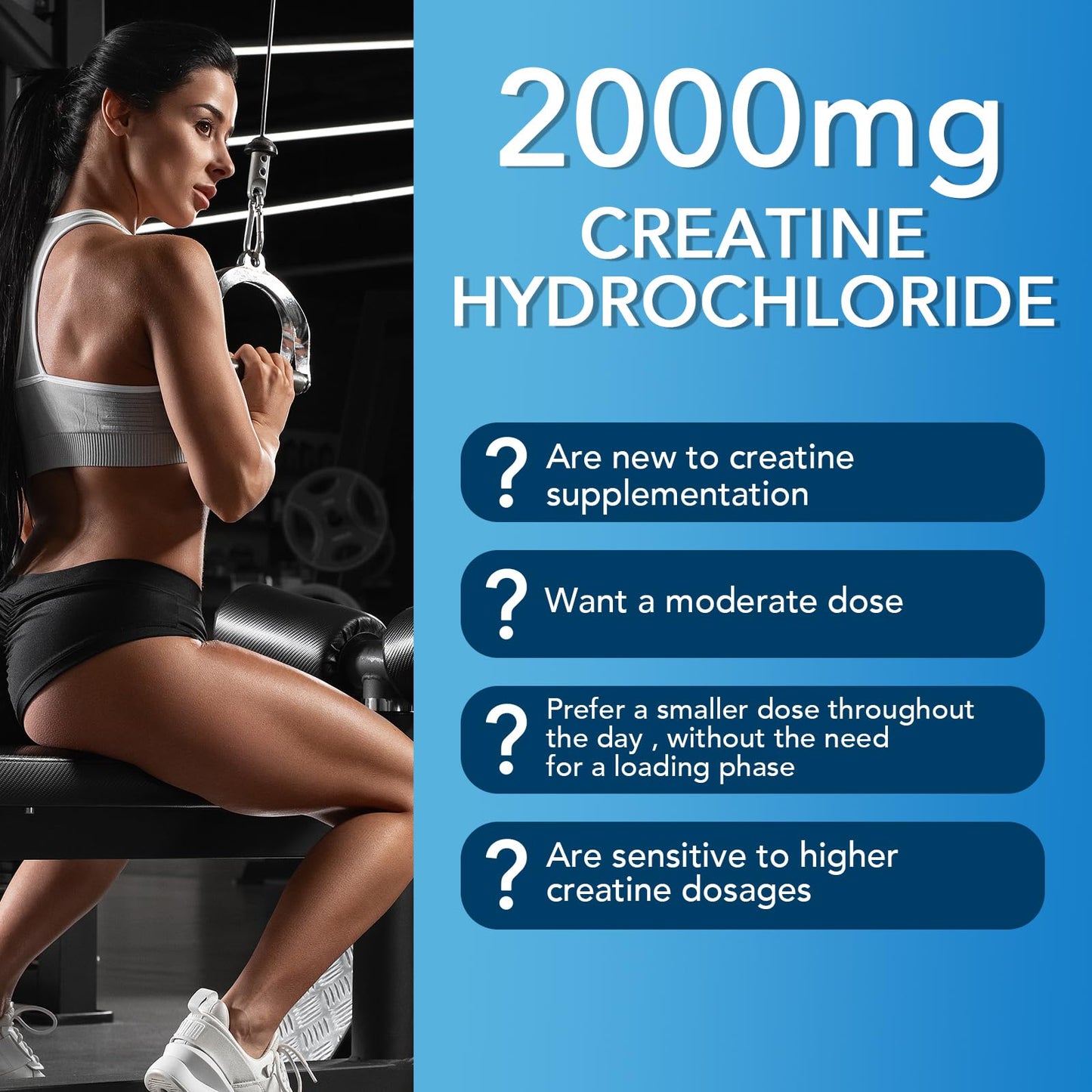 ourui one Creatine HCL Gummies 2000mg, 60 Gummies