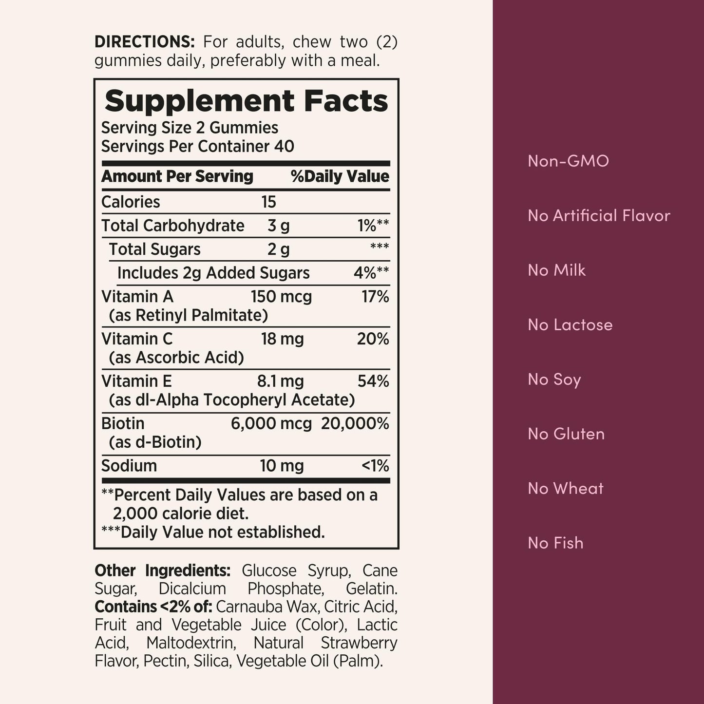 Nature's Bounty Optimal Solutions Advanced Hair, Skin, Nails 2X Biotin Gummies, 80 Count