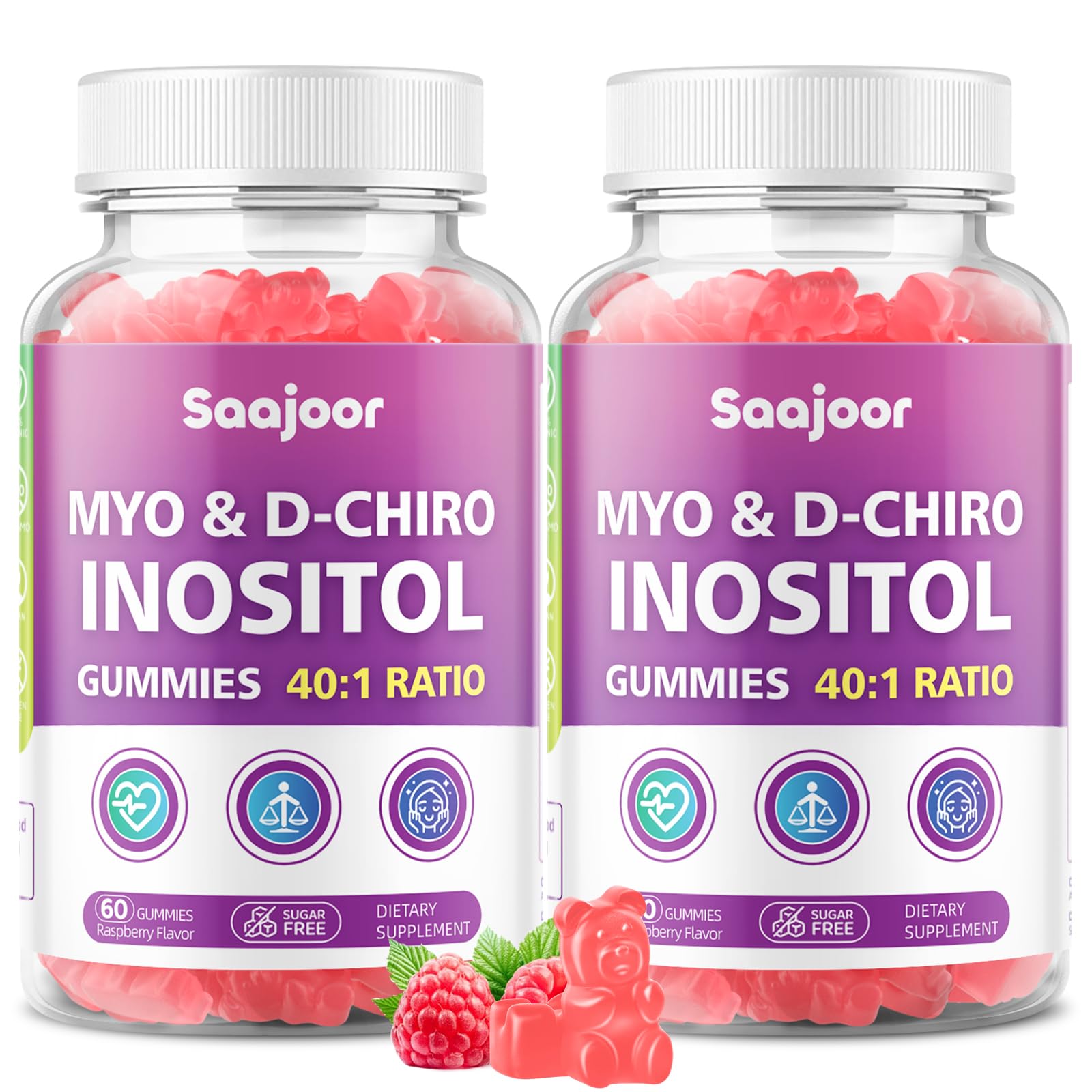 Saajoor Myo-Inositol & D-Chiro-Inositol 120 Gummies