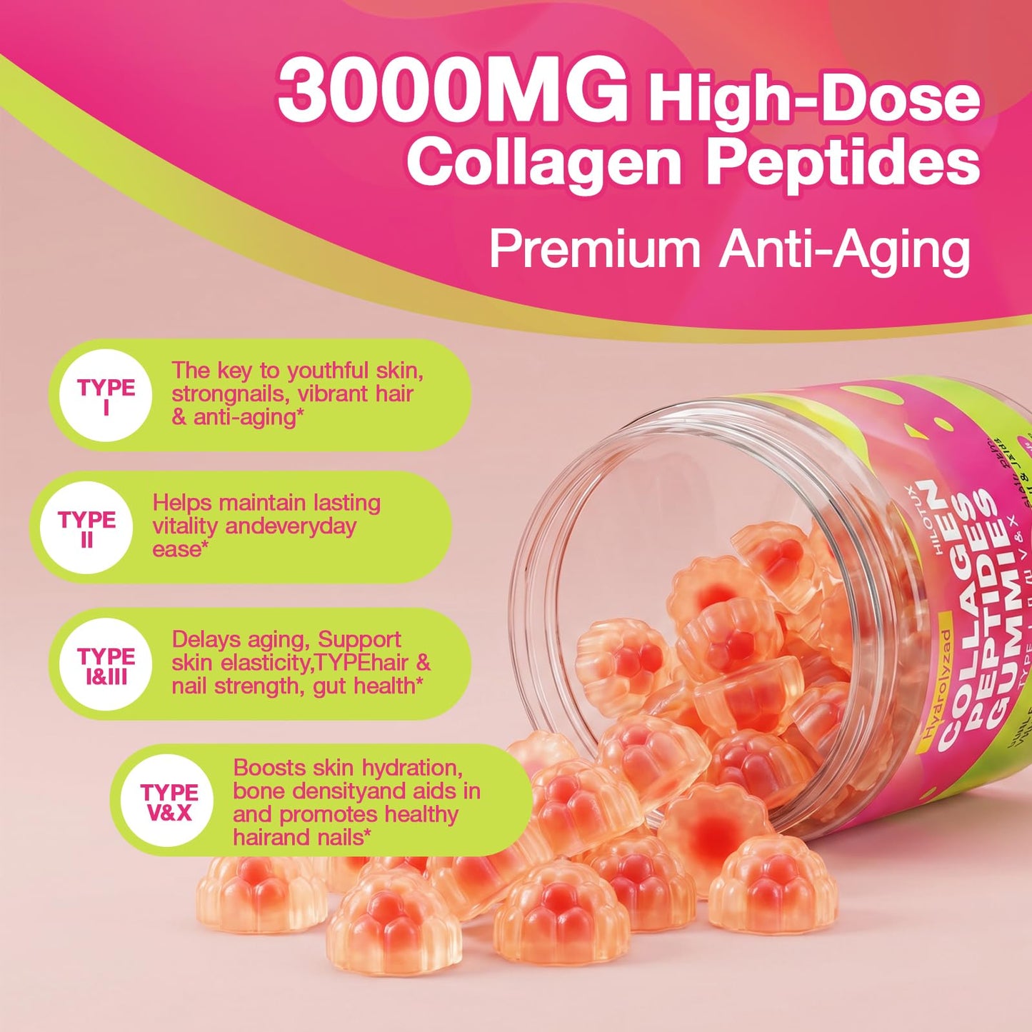 HILOTUX Collagen Gummies 120 Gummies