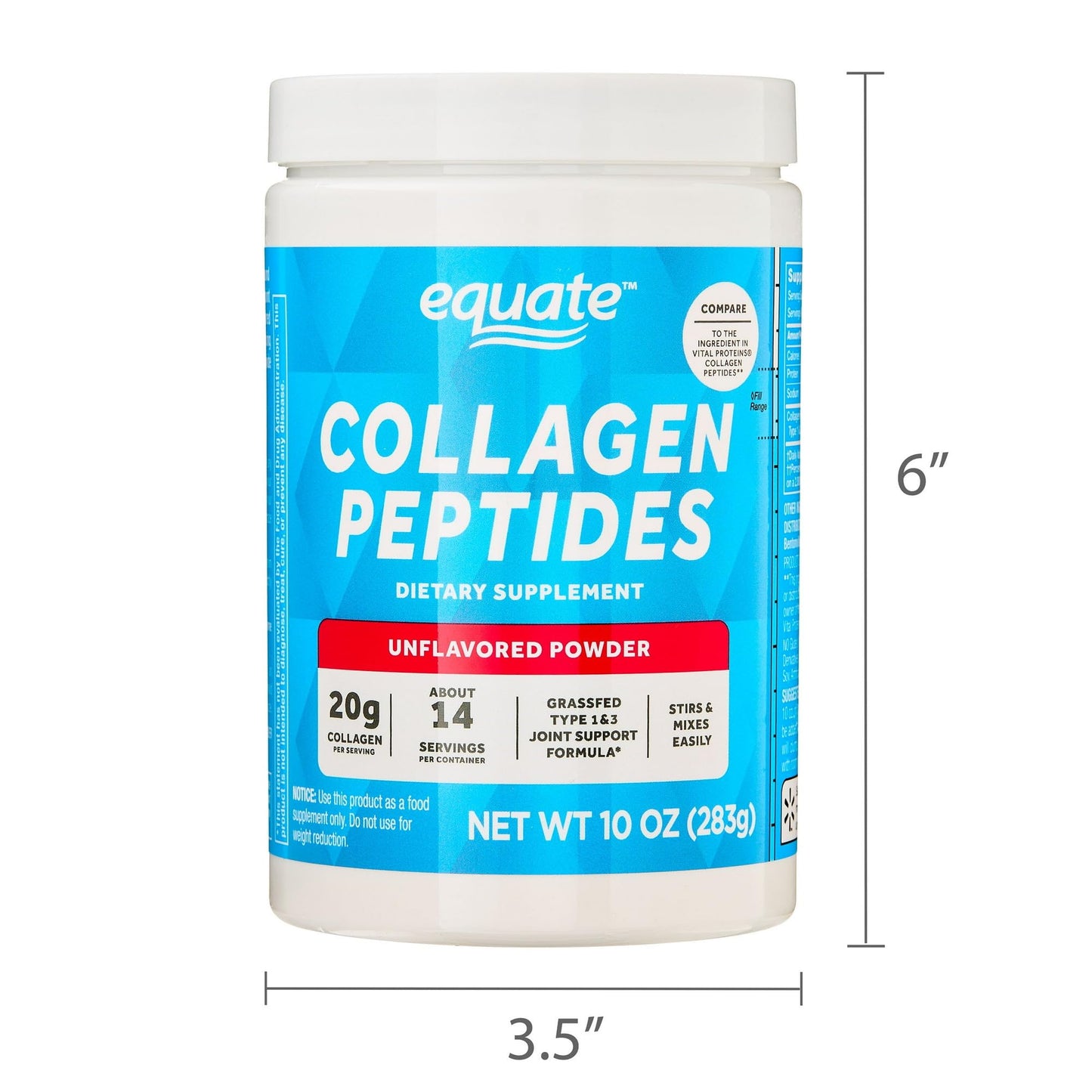 Generic Equate Collagen Peptide Beauty Formula Powder 20