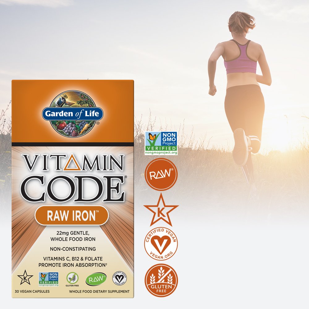 Garden Life Supplements Vitamin Code Raw Iron Capsules 30