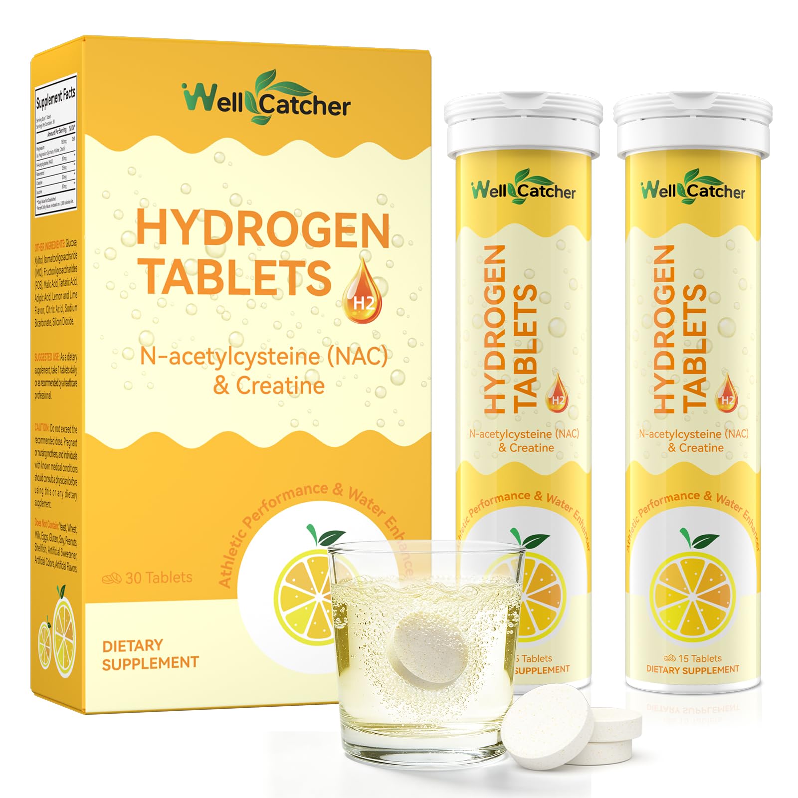 Wellcatcher Hydrogen Water Tablets for Drinking Water 30 Tablets