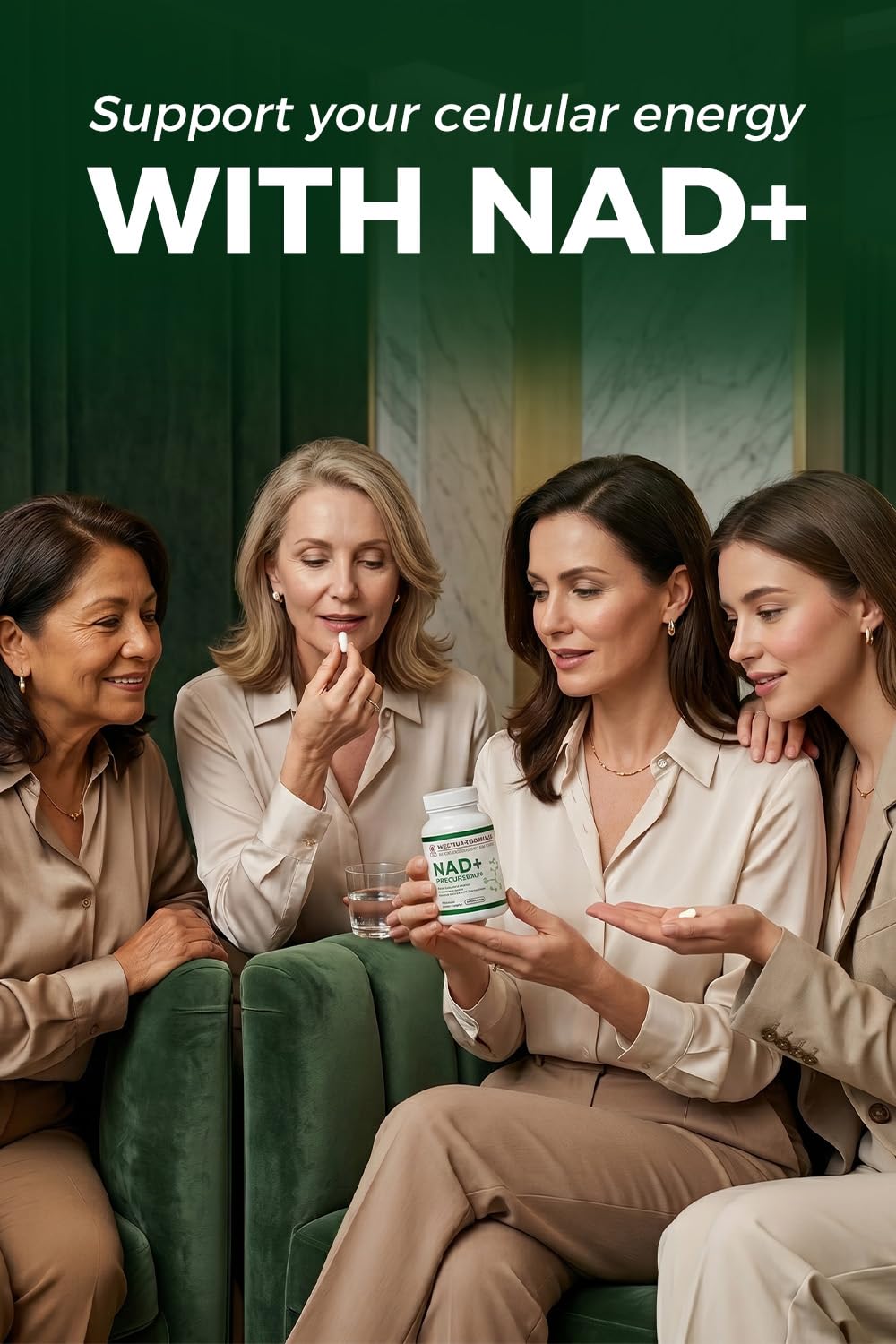 VITAJOURNEY NAD+ Supplement with Nicotinamide Riboside Capsules, 60 Count