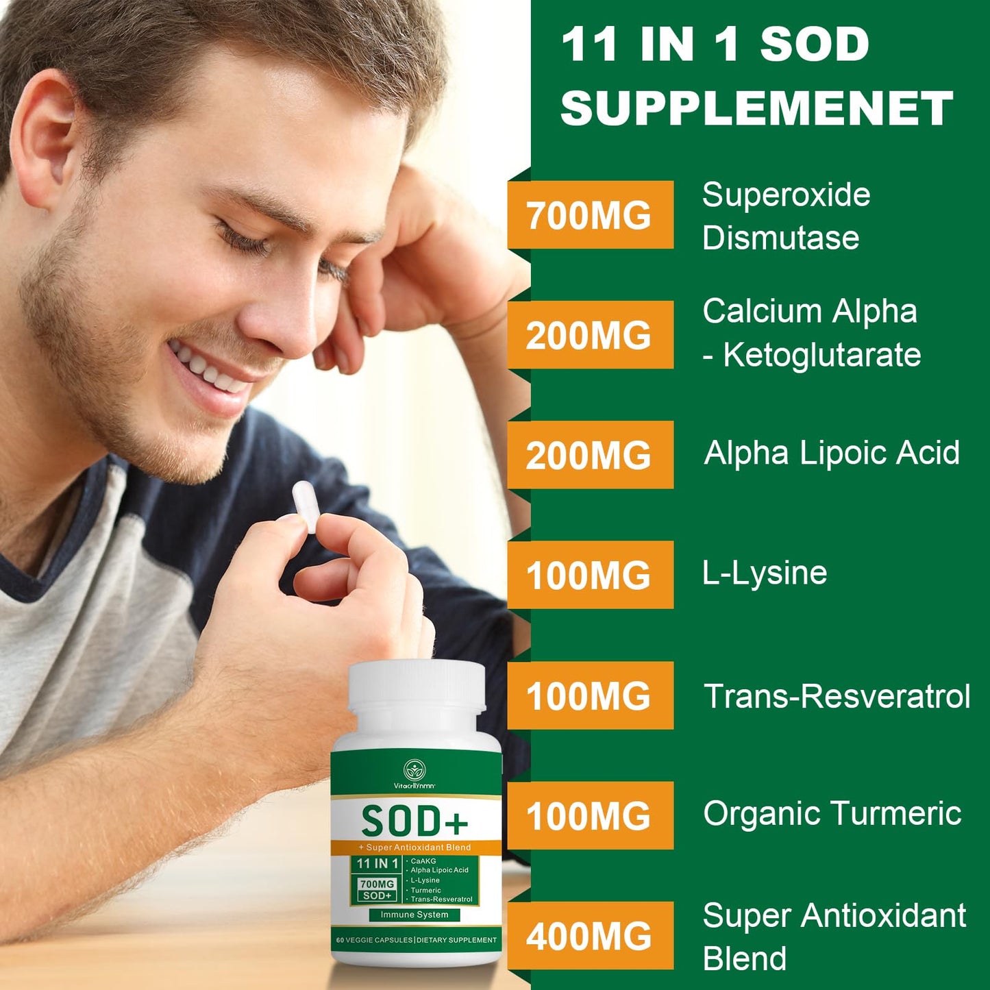 VITACRLLYNMN 700mg Sod Superoxide Dismutase Capsule, 60 Capsules