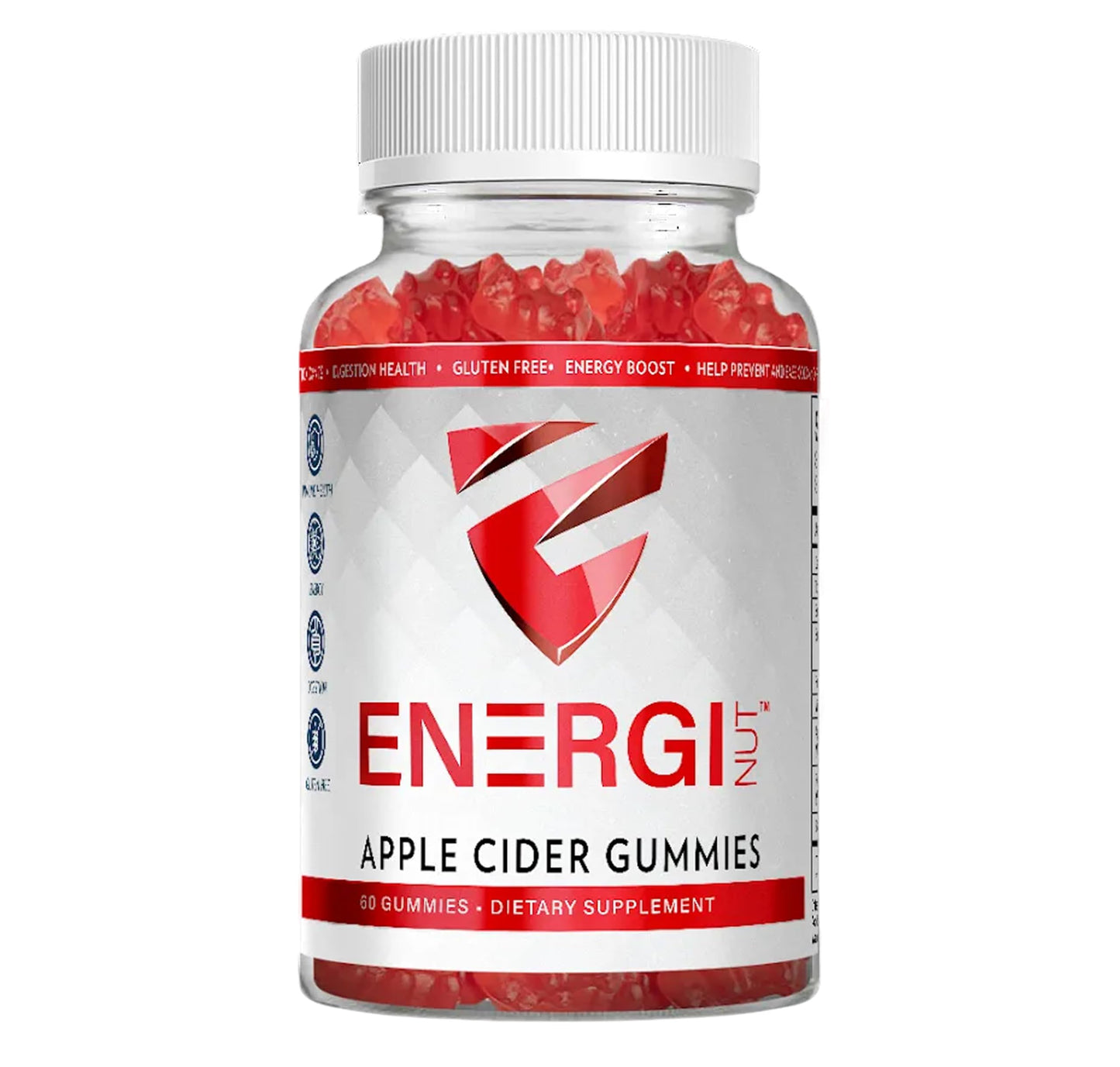 ENERGI NUT Apple Cider Vinegar Gummies, 60 Count