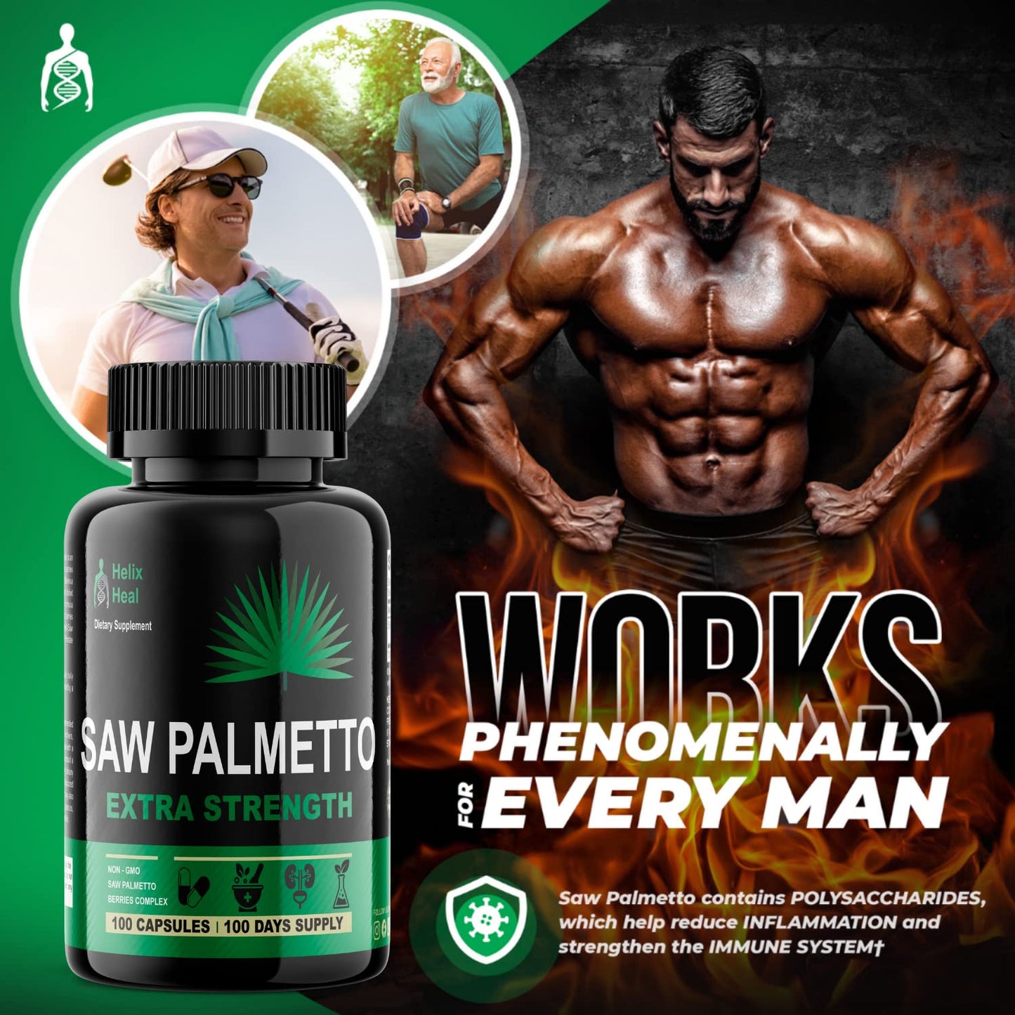 Helix Heal Saw Palmetto Capsules 100 Count