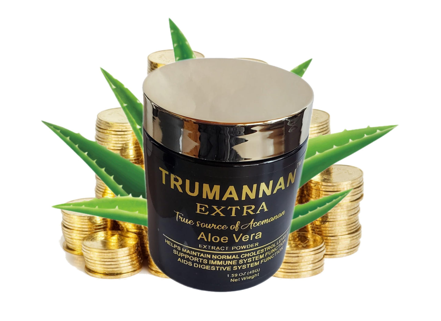 Trumannan Aloe Vera Extract Powder 40% Acemannan, 1.59 oz