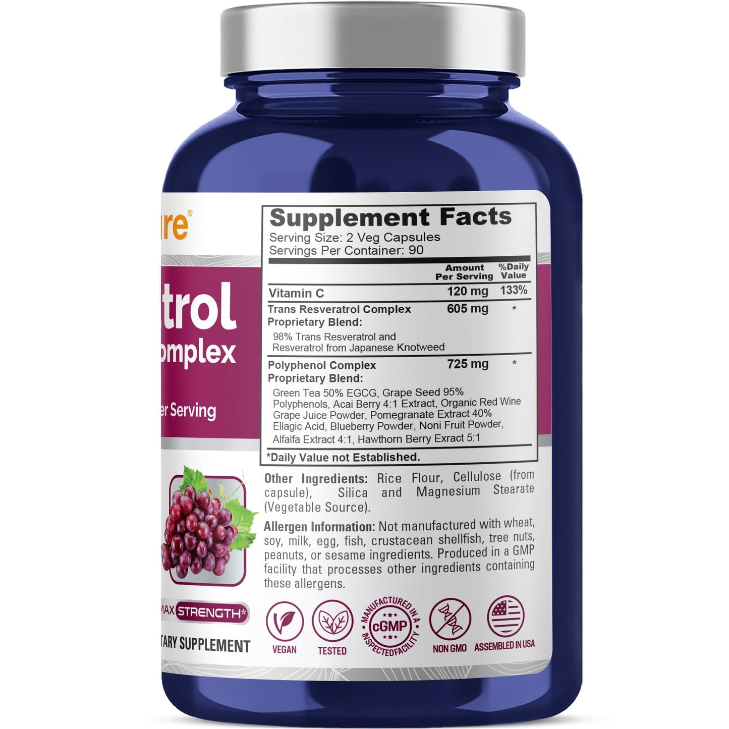 NusaPure Resveratrol & Polyphenol 180 Capsules