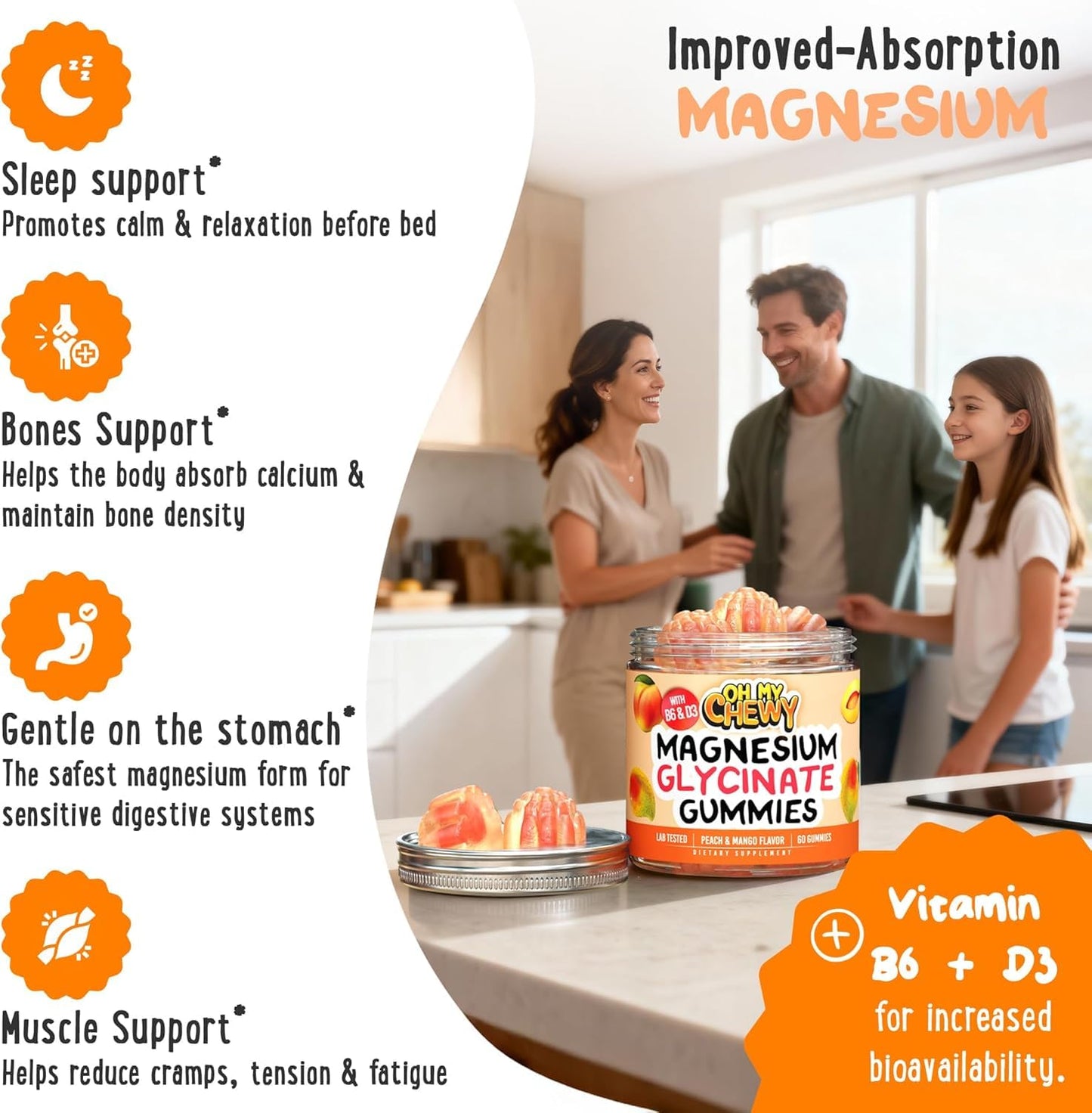 OH MY CHEWY Magnesium Glycinate 120 Gummies