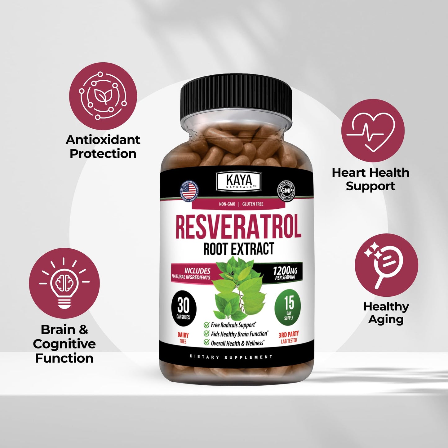 Kaya Naturals Resveratrol 30 Capsules