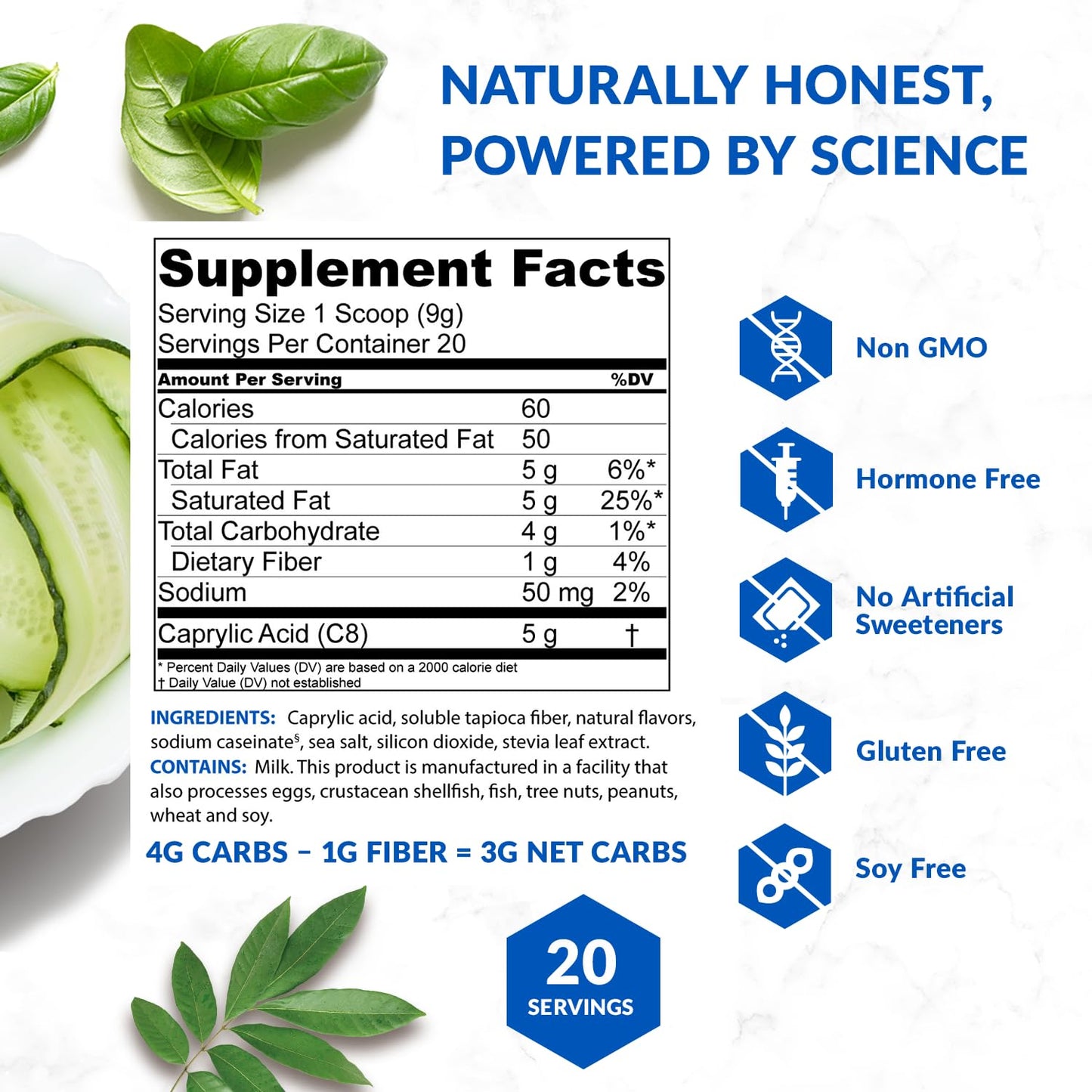 BioTrust Keto Elevate C8 MCT Oil Powder - 20 Servings