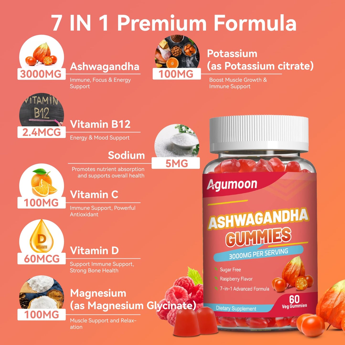 Agumoon Ashwagandha Gummies 120 Count
