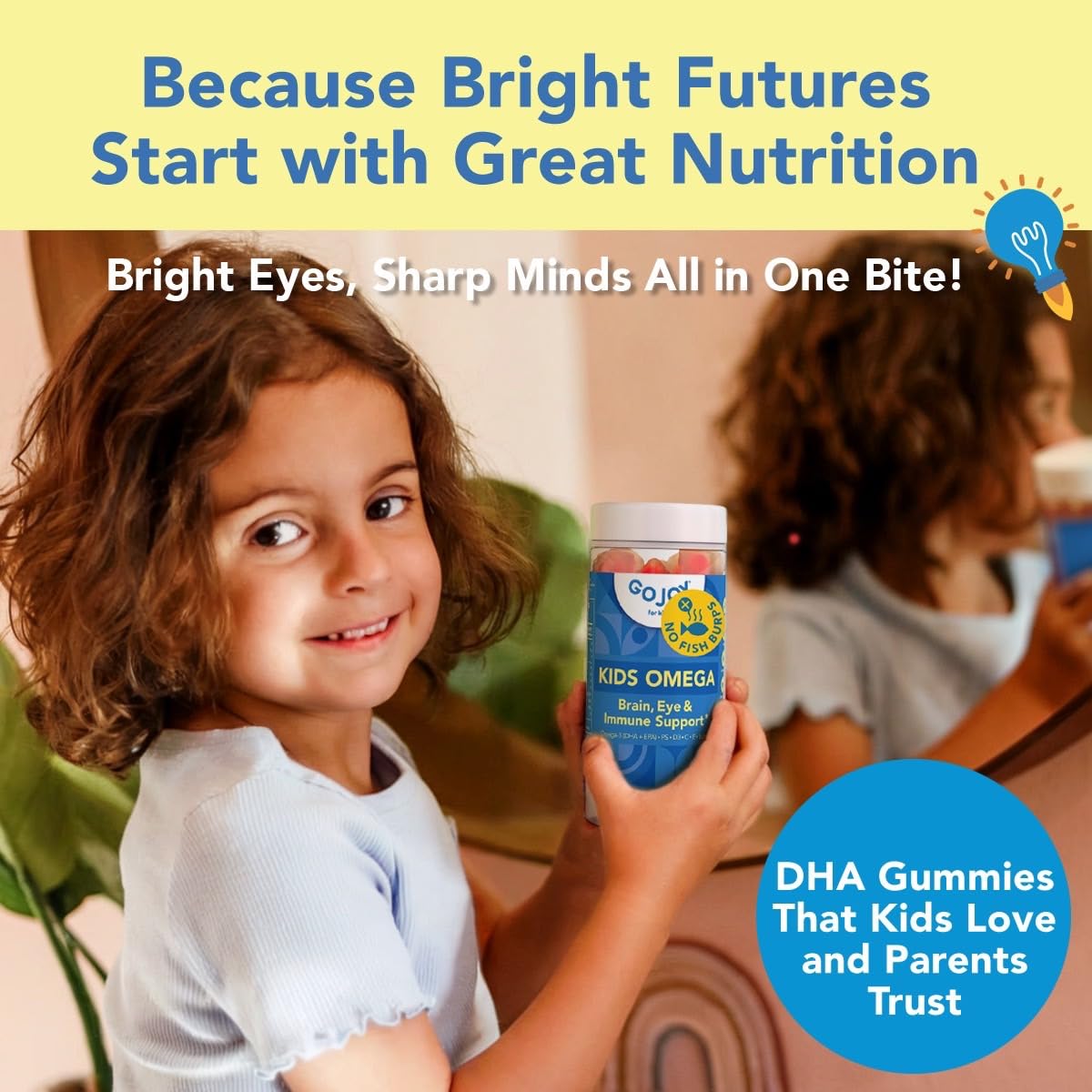 GOJOY NATURALS Kids Omega 3 DHA and 7 in 1 Kids Focus Gummies Bundle 120 Count