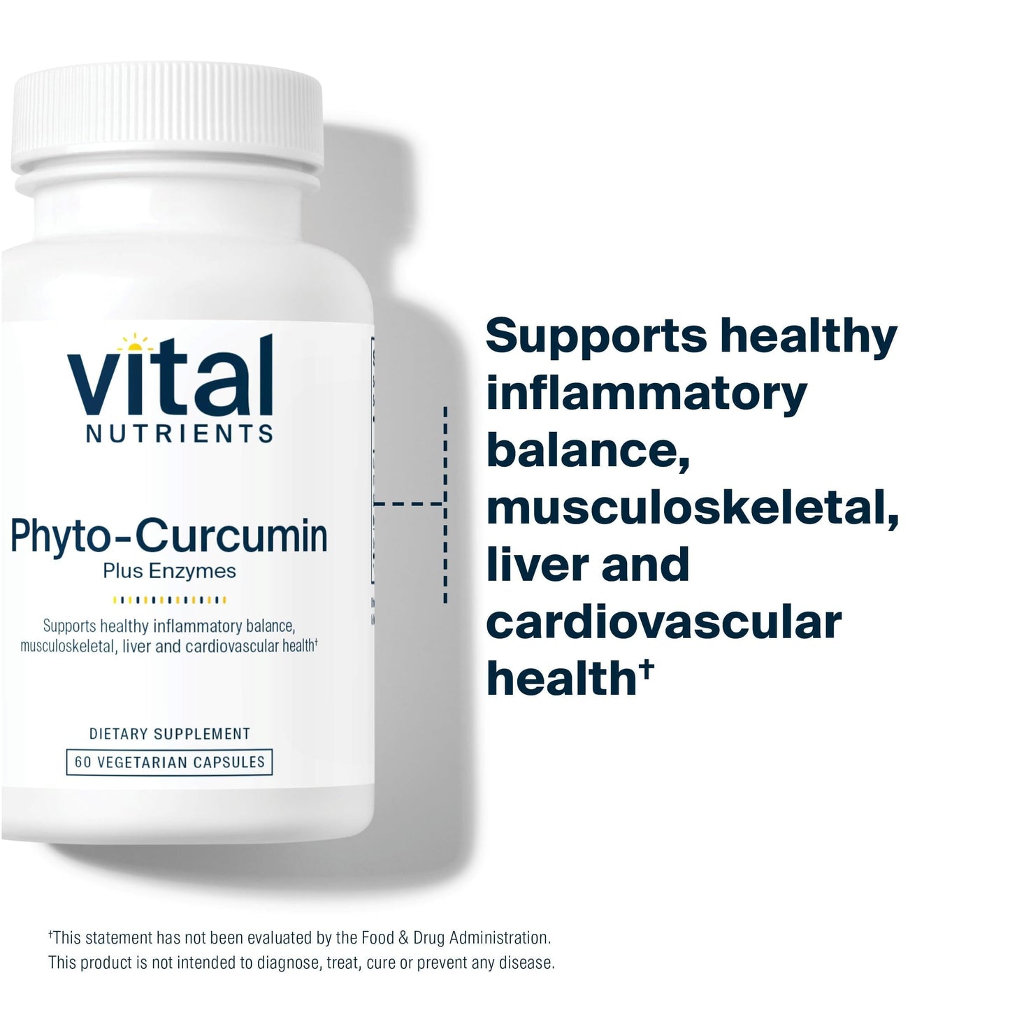 Vital Nutrients Phyto-Curcumin Plus Enzymes - Curcumin Supplements with Phytosome Extract Capsule, 60 Capsules
