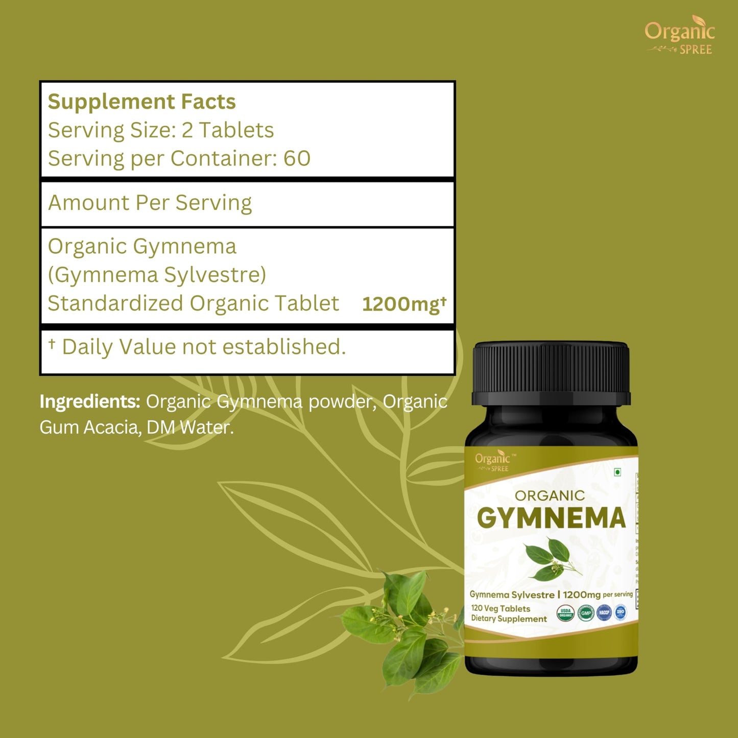 ORGANIC SPREE Gymnema Tablets 360 Tablets