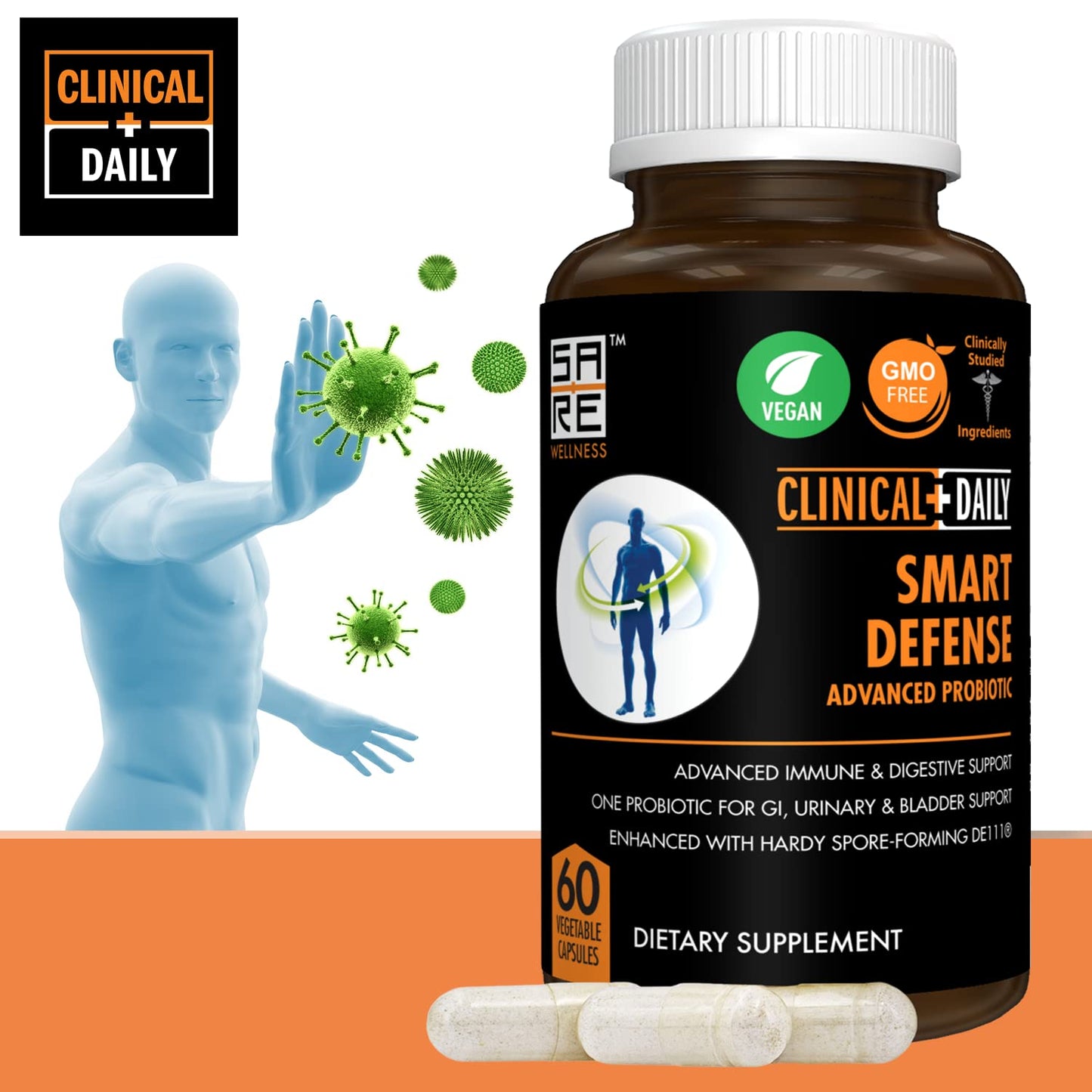 Clinical Daily Smart Defense Mega Spore Probiotic Capsule 1 Count