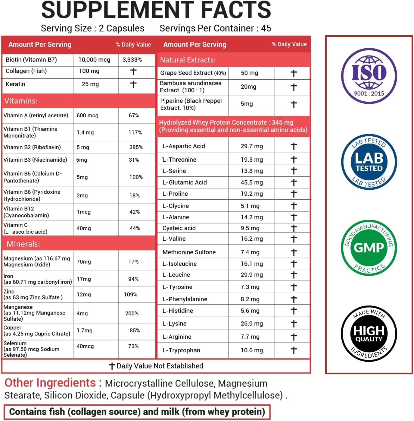 American Choice Biotin for Hair Growth Capsules 90 Capsules