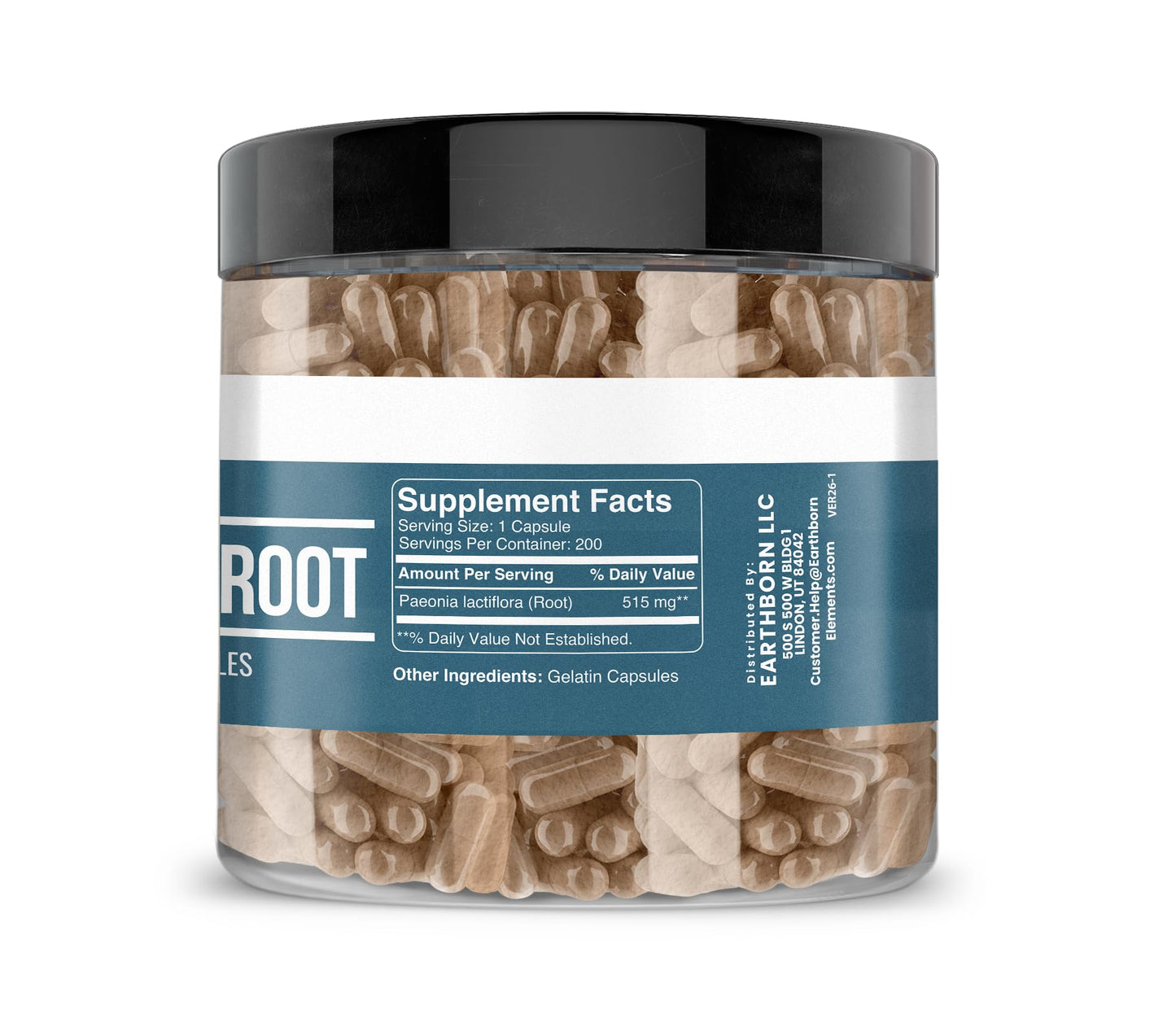 Earthborn Elements White Peony Root Capsules 200 Capsules
