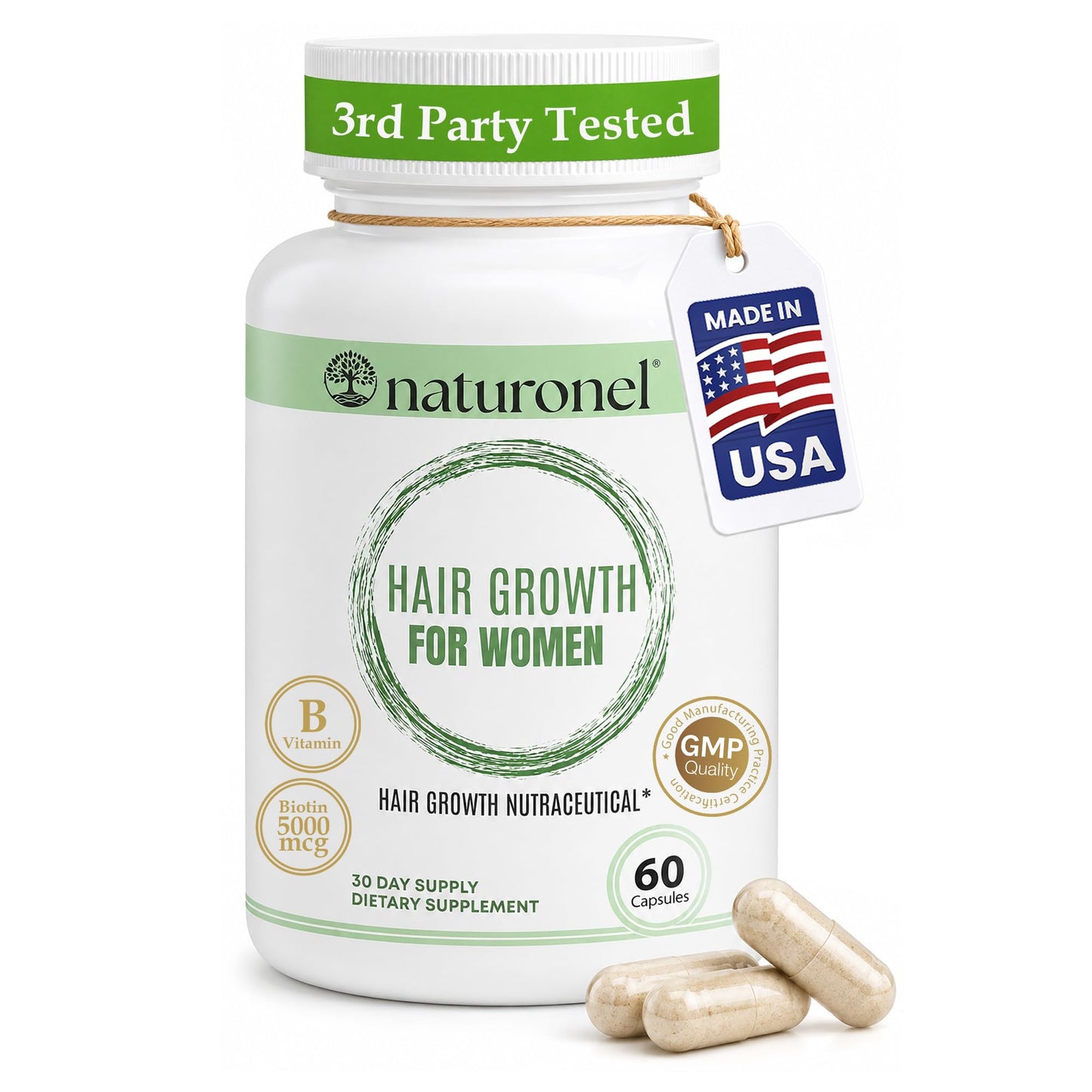 Naturonel Women's Balance Hair Growth Supplements, 60 Capsules