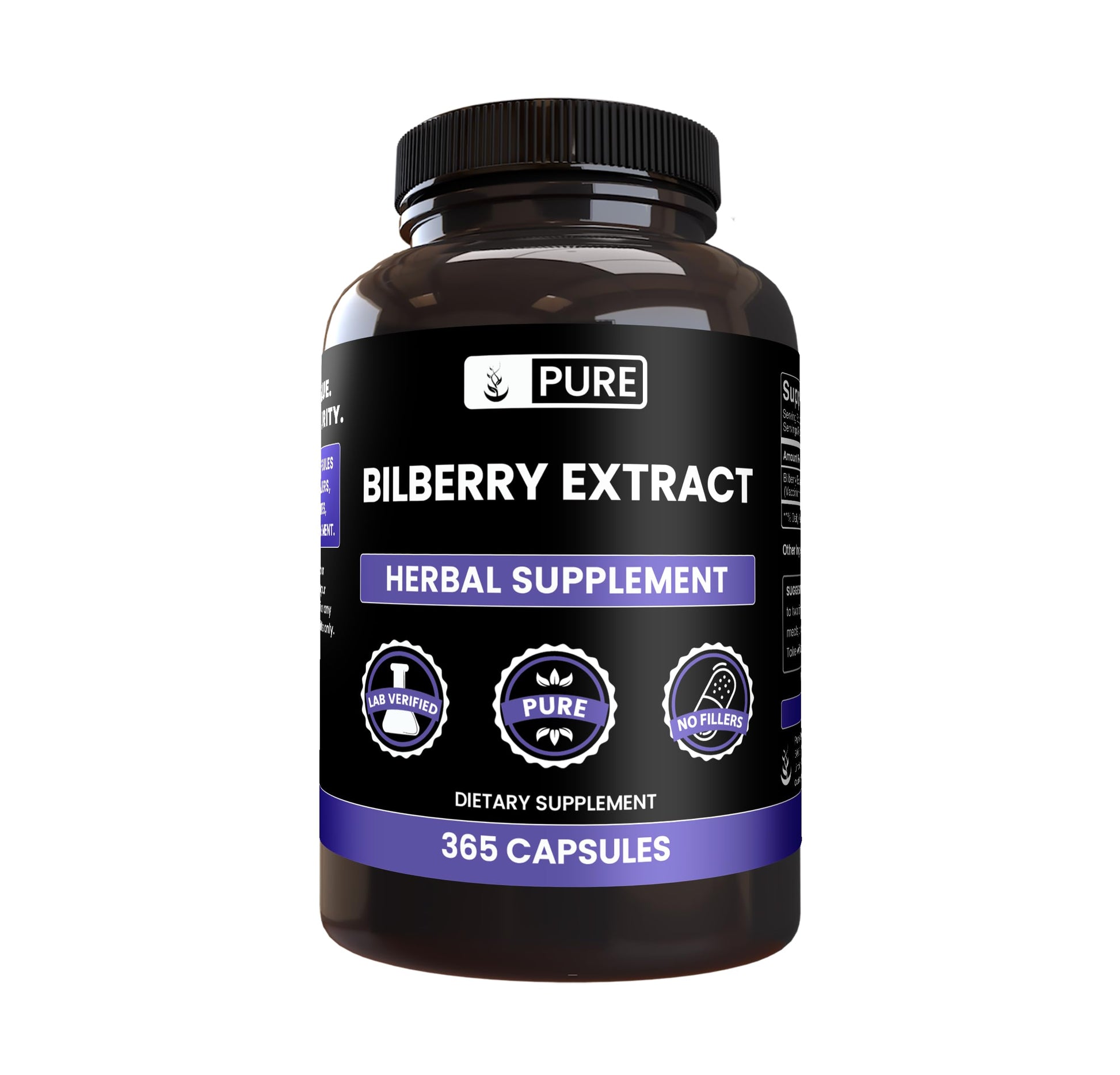 Pure Original Ingredients Bilberry Extract 365 Capsules