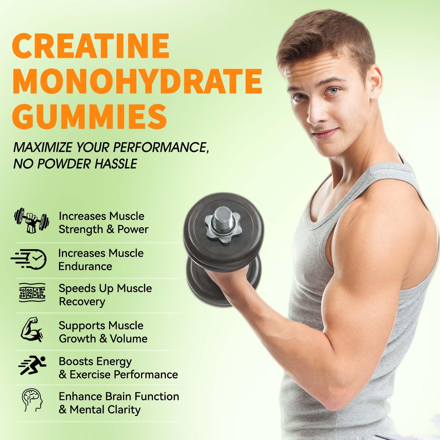 LEAFORCE Creatine Monohydrate Gummies, 90 Gummies