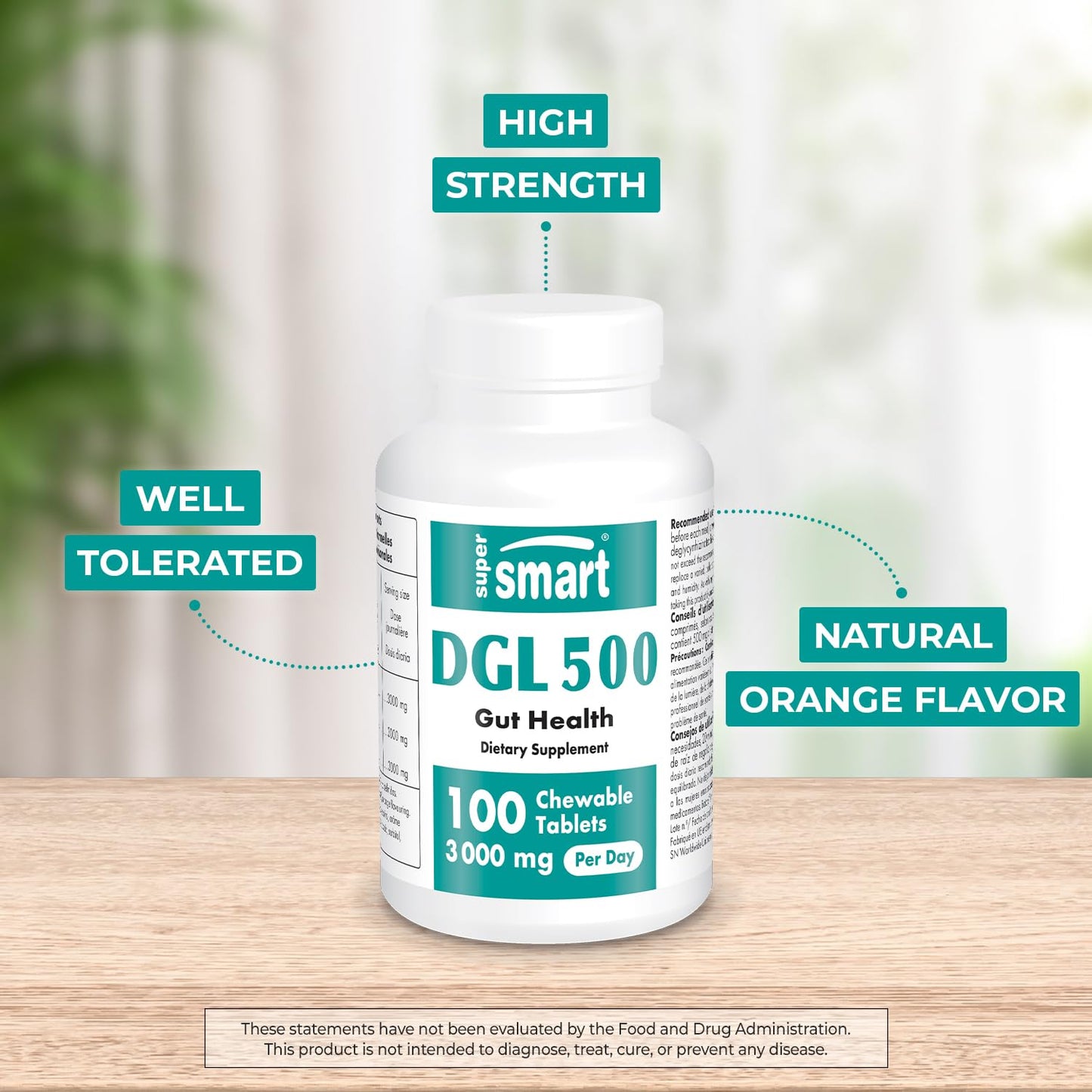 Supersmart DGL 3000 mg Tablet, 100 Count