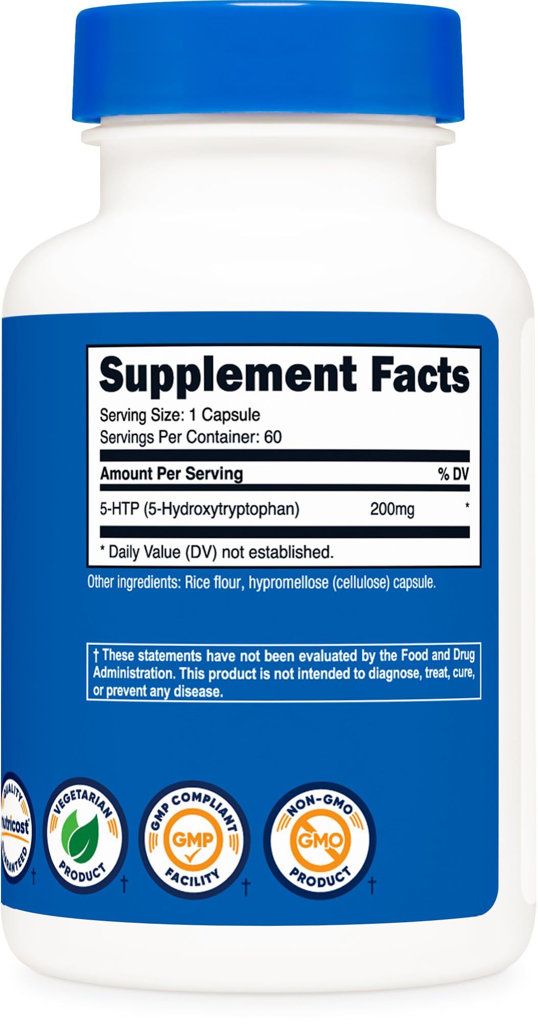 Nutricost 5-HTP 200mg Capsules, 60 Count