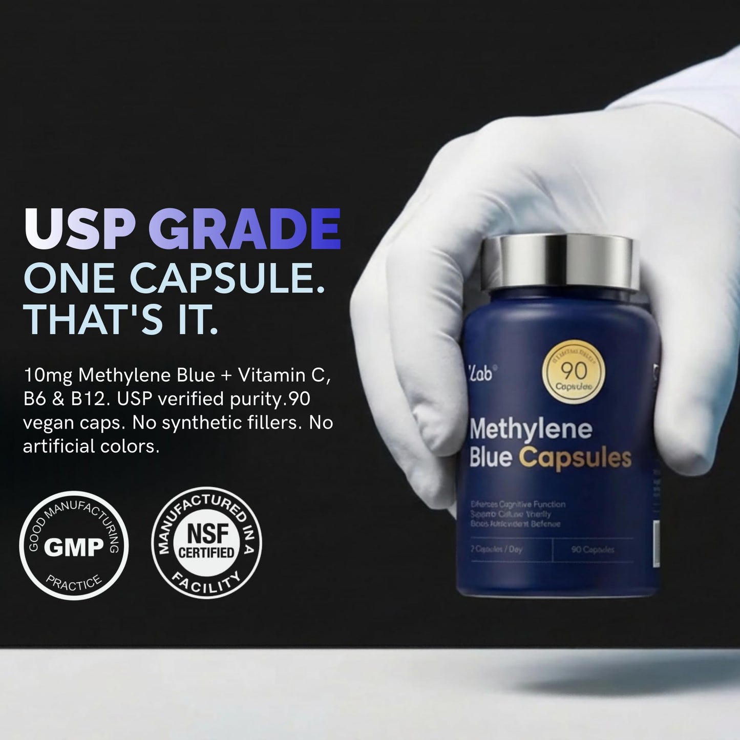 ZAB Methylene Blue Capsules 90 Count