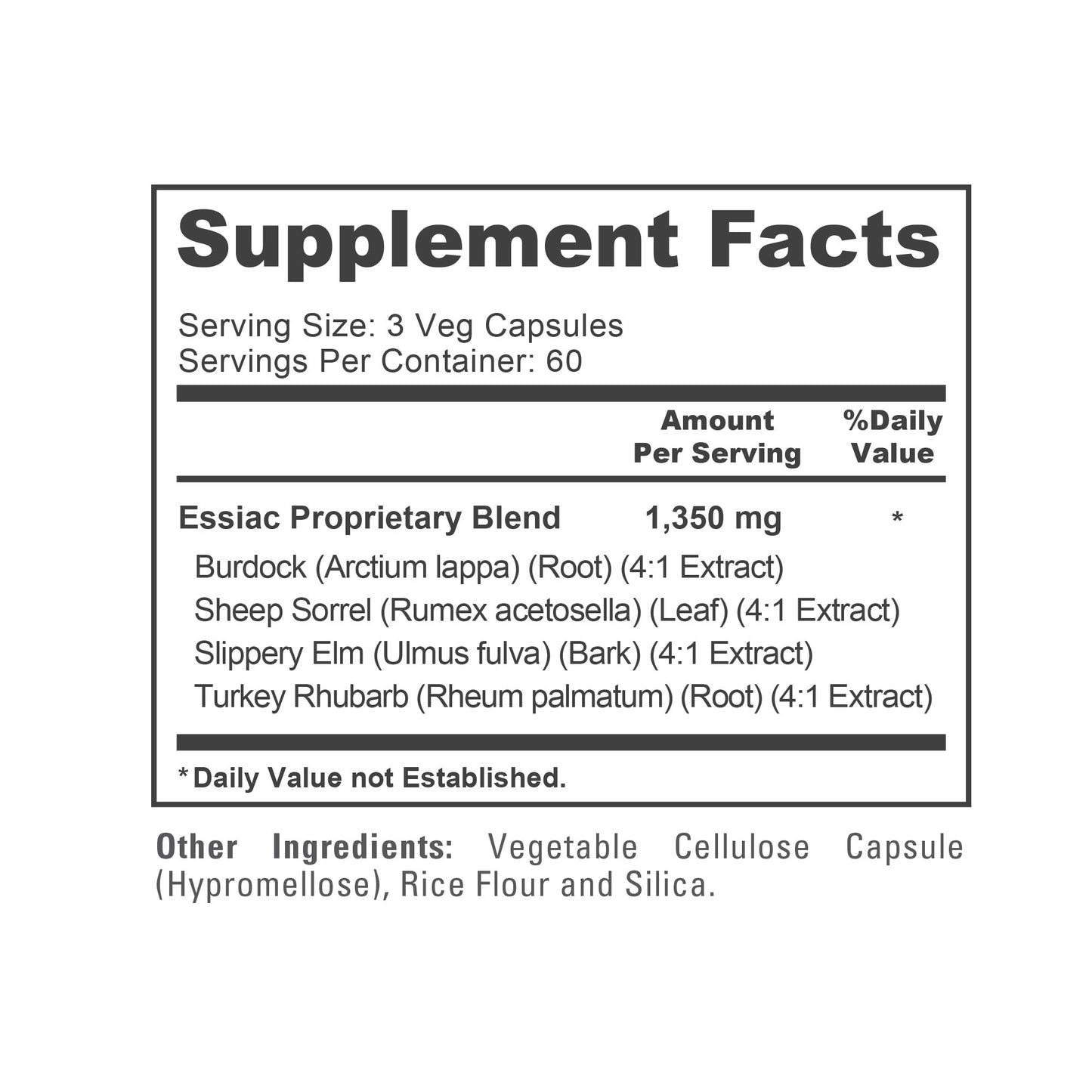 NusaPure Essiac Tea 1350 mg Capsule 180 Count
