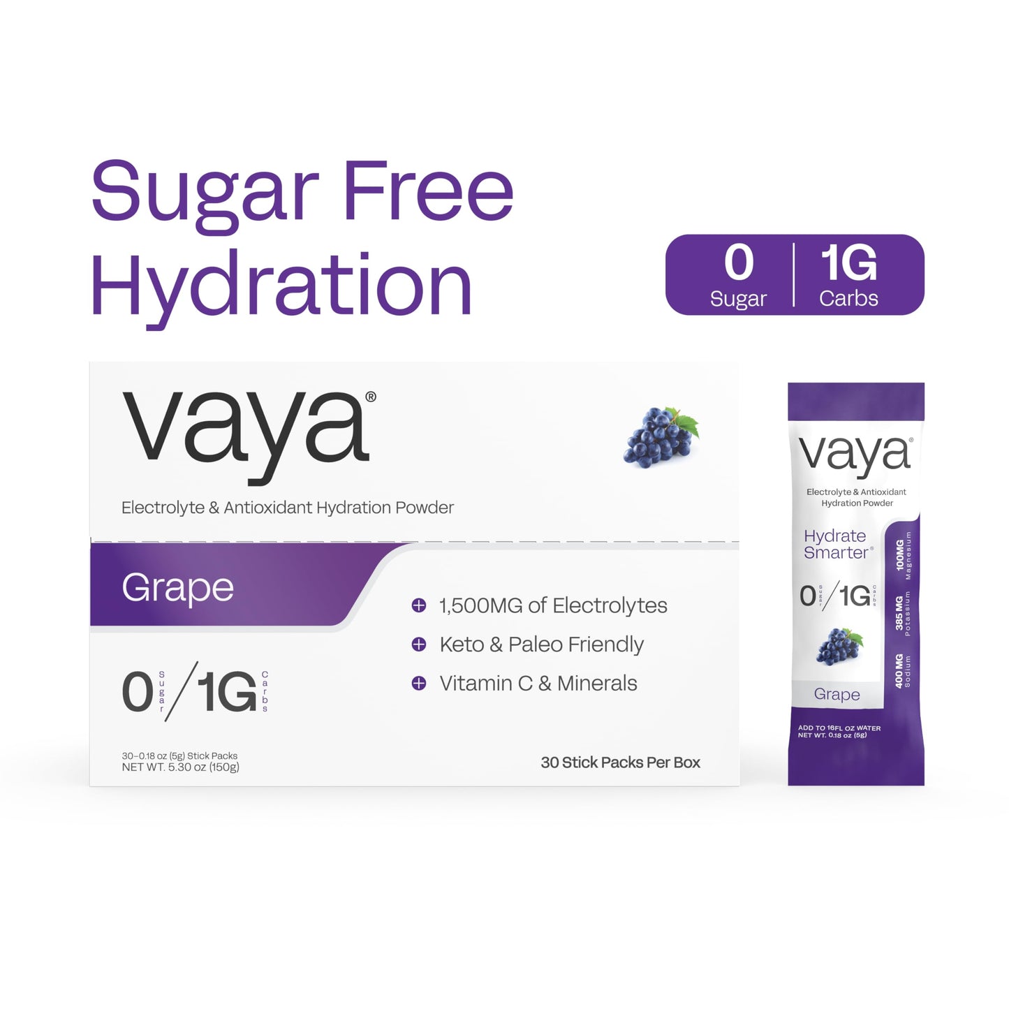 Vaya Sugar Free Electrolyte Powder Packets with Fasting Electrolytes, 4.23 oz