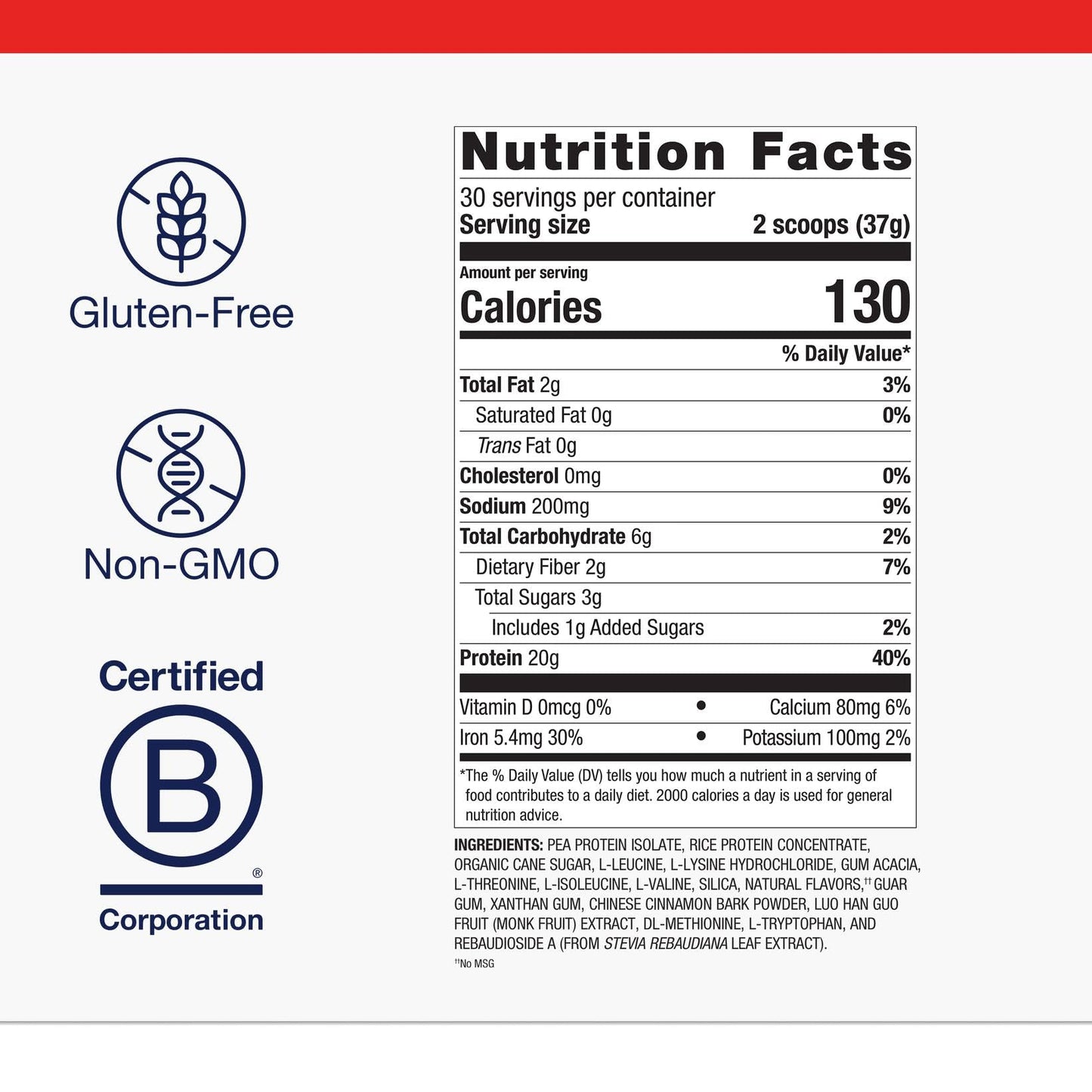 Metagenics Perfect Protein Pea & Rice Plant-Based Protein Powder, 30 Servings