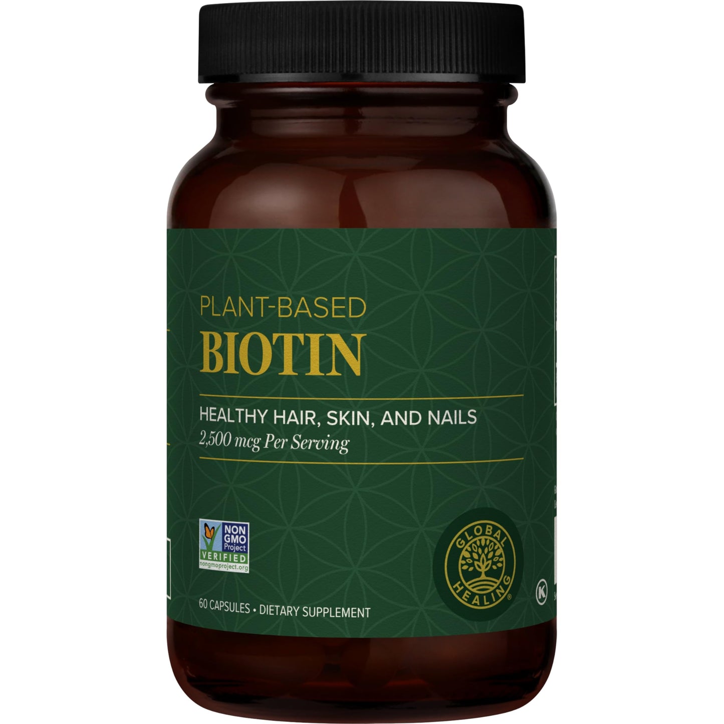 Global Healing Center Biotin 2500mcg Hair Growth Supplement for Women and Men Capsule 60