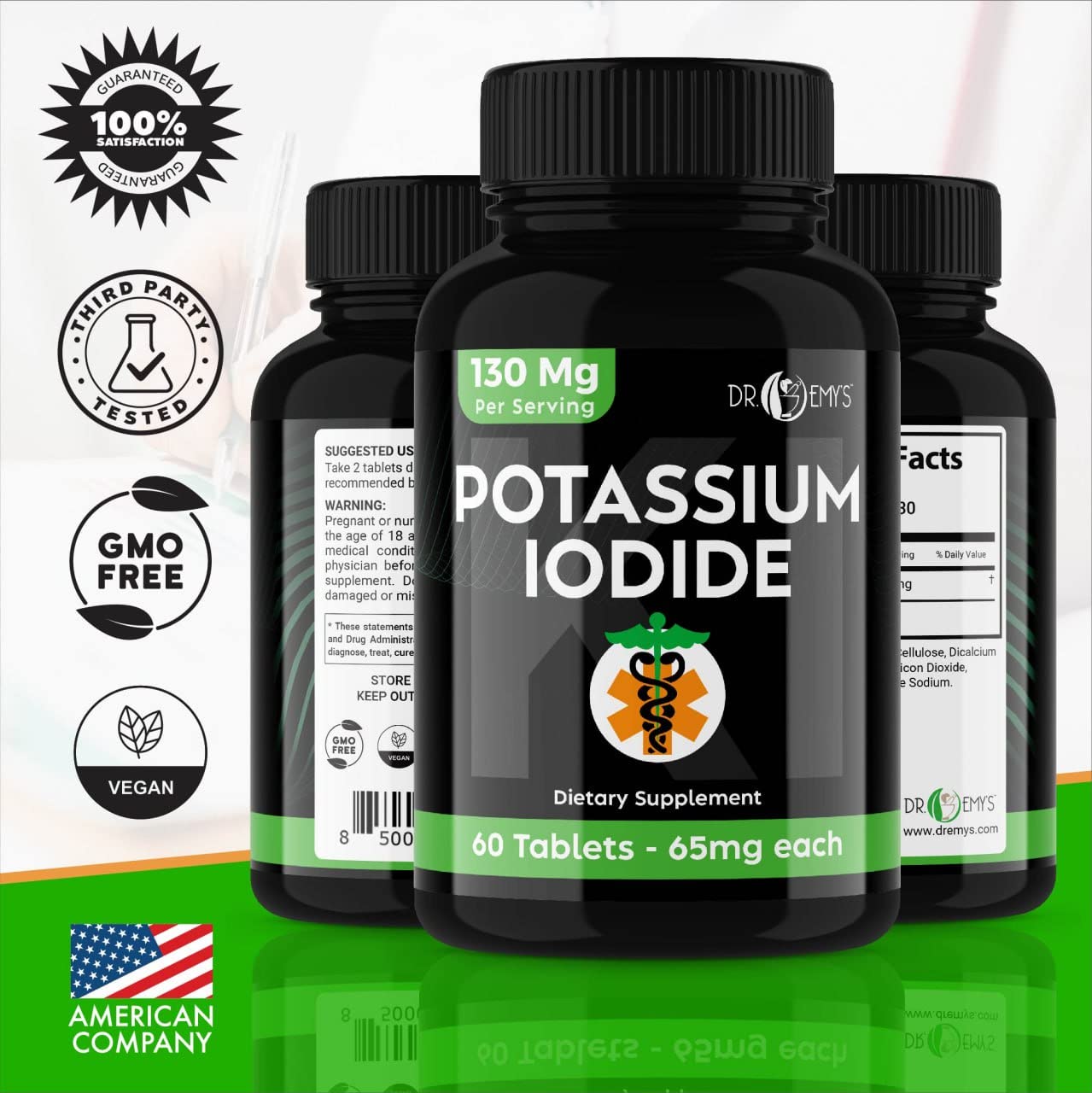 Dr. Emy's Potassium Iodide Tablets 130mg, 300 Tablets
