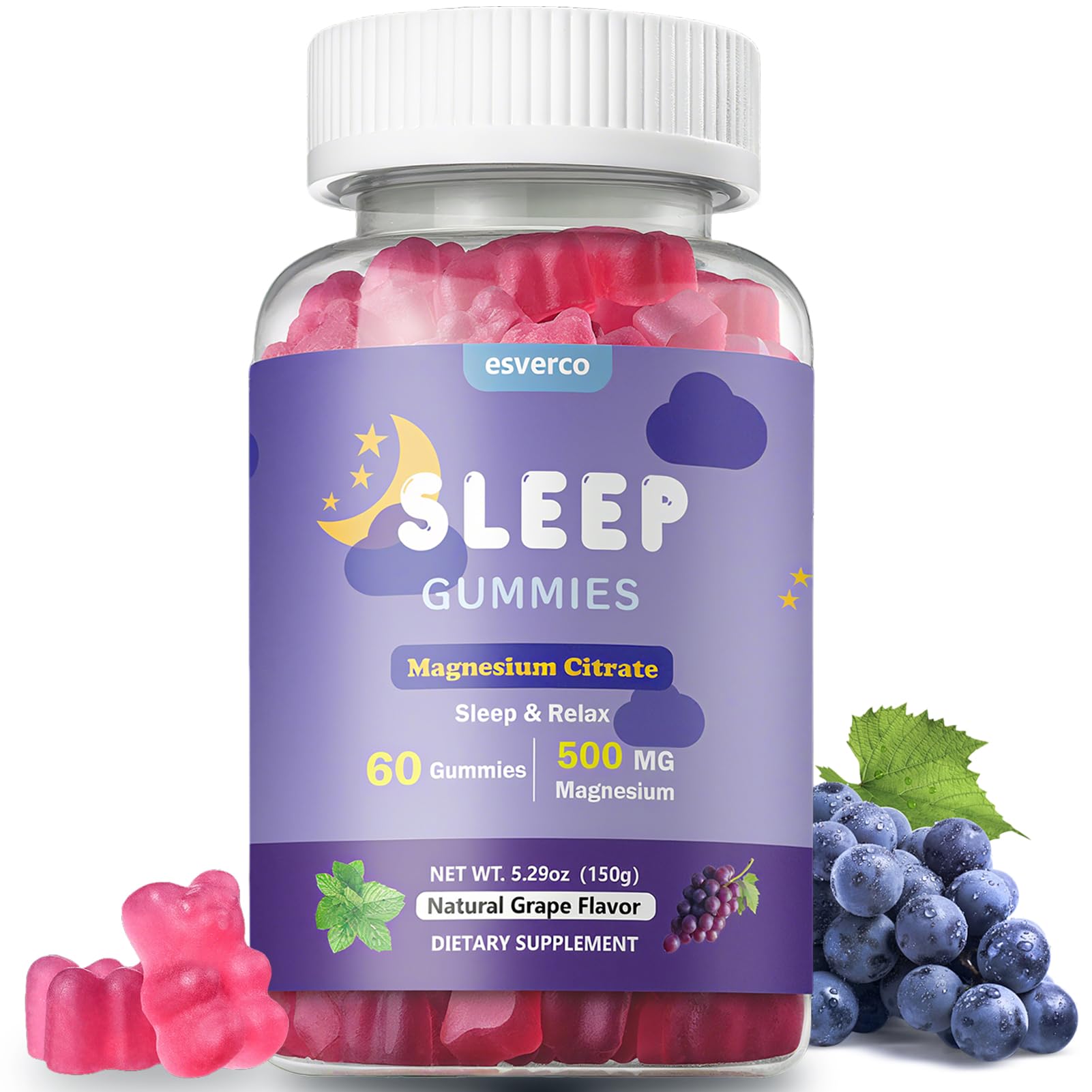 esverco Magnesium Citrate Gummies 60 Count