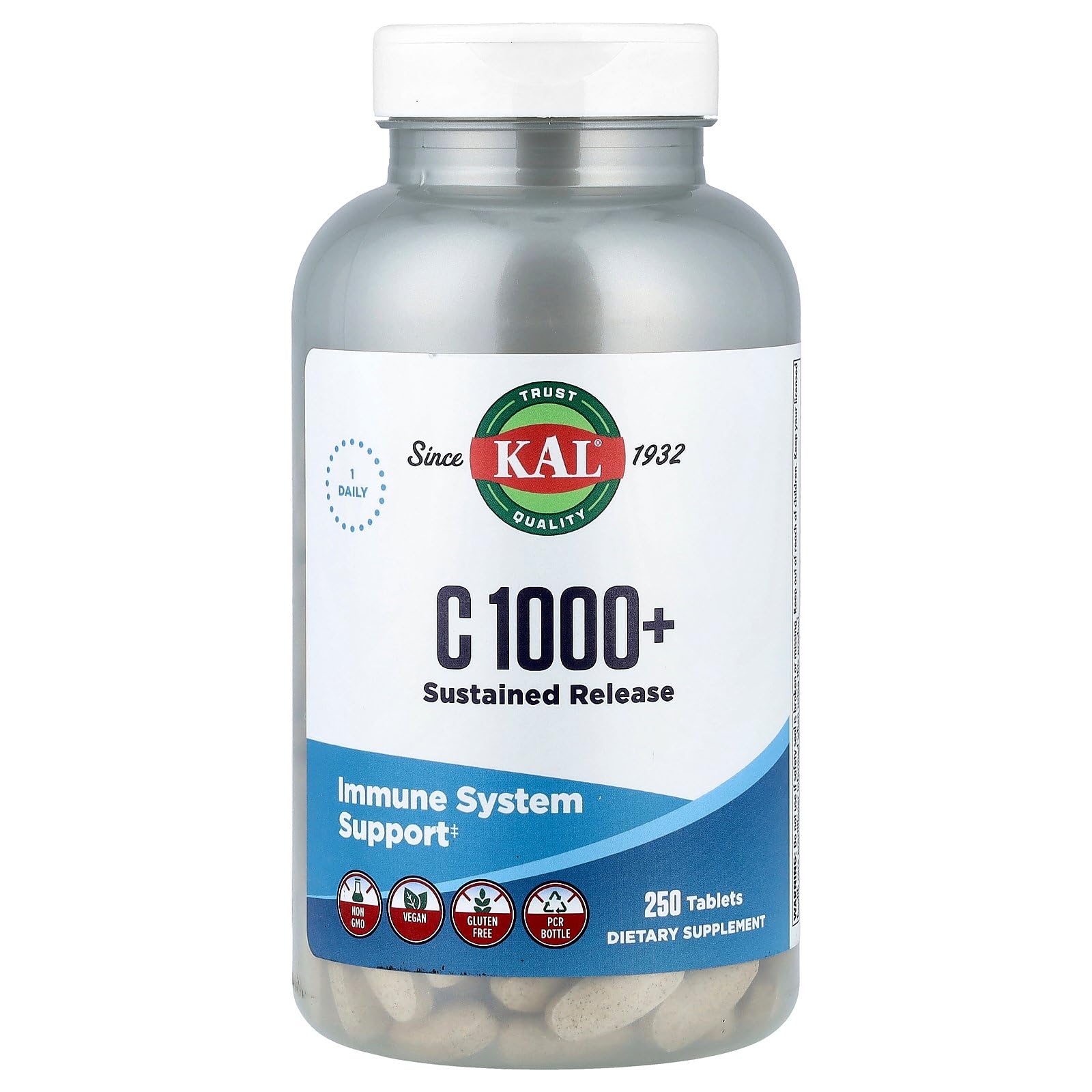 KAL C 1000+ Sustained Release Tablets, 250 Count