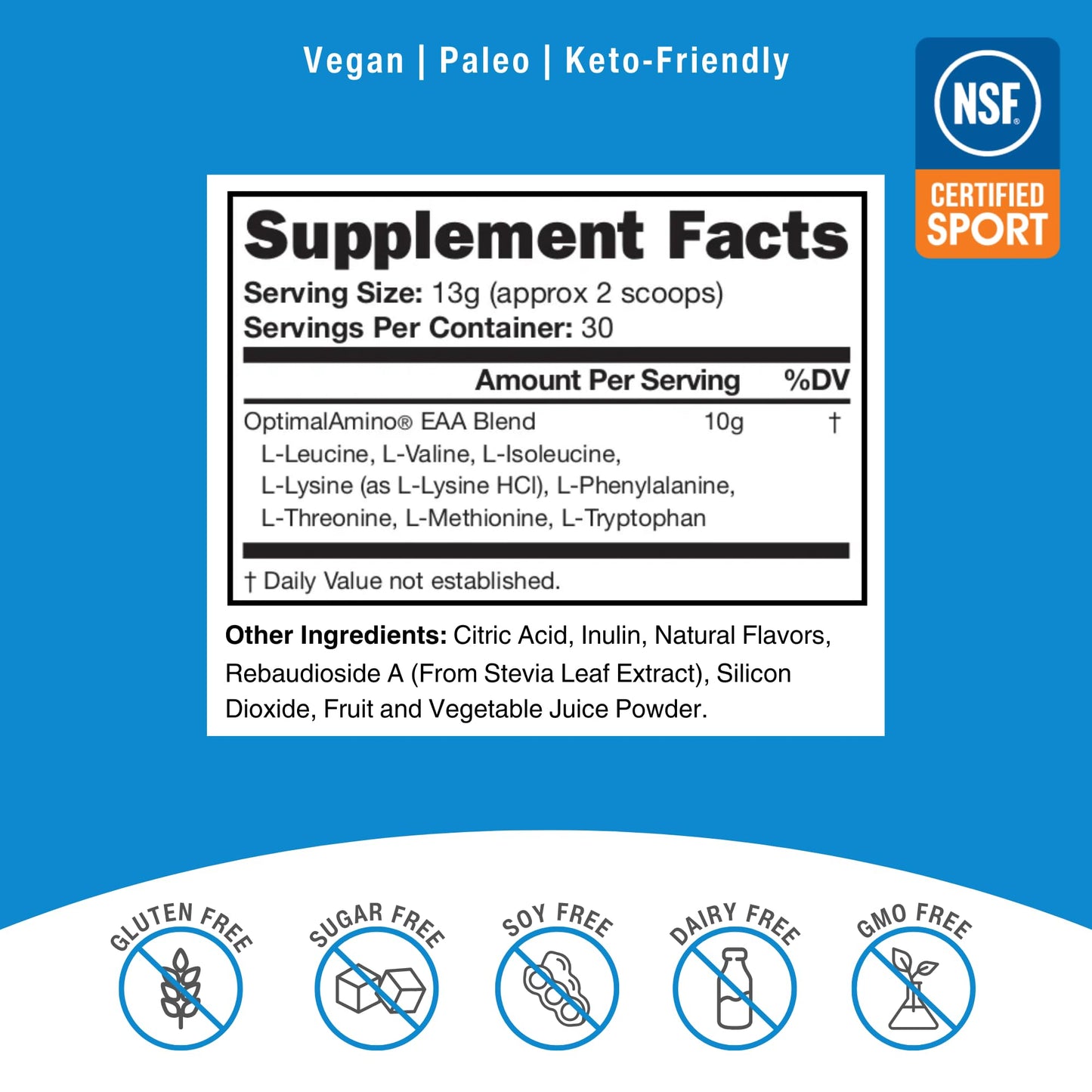 OptimalAmino Amino Acid Powder 13.76 Ounce