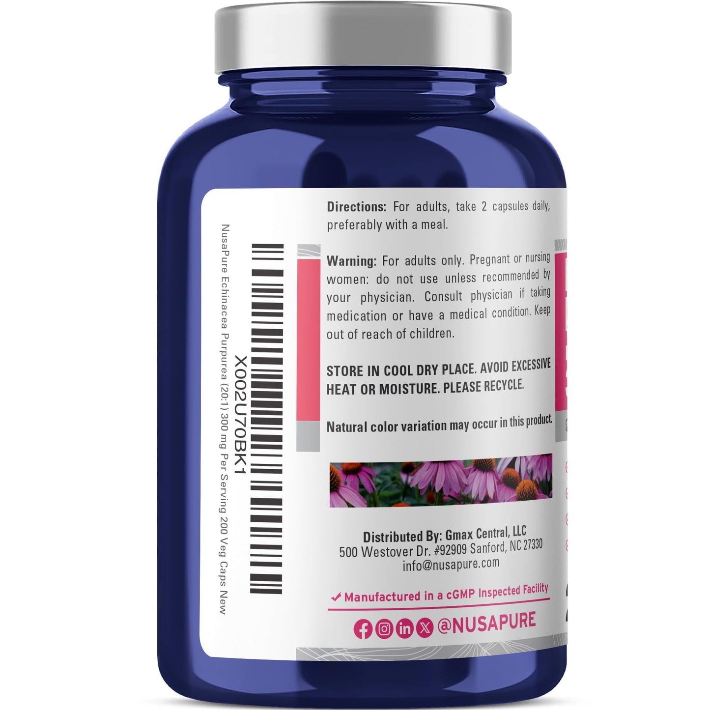 NusaPure Echinacea Purpurea Veg Capsules 200