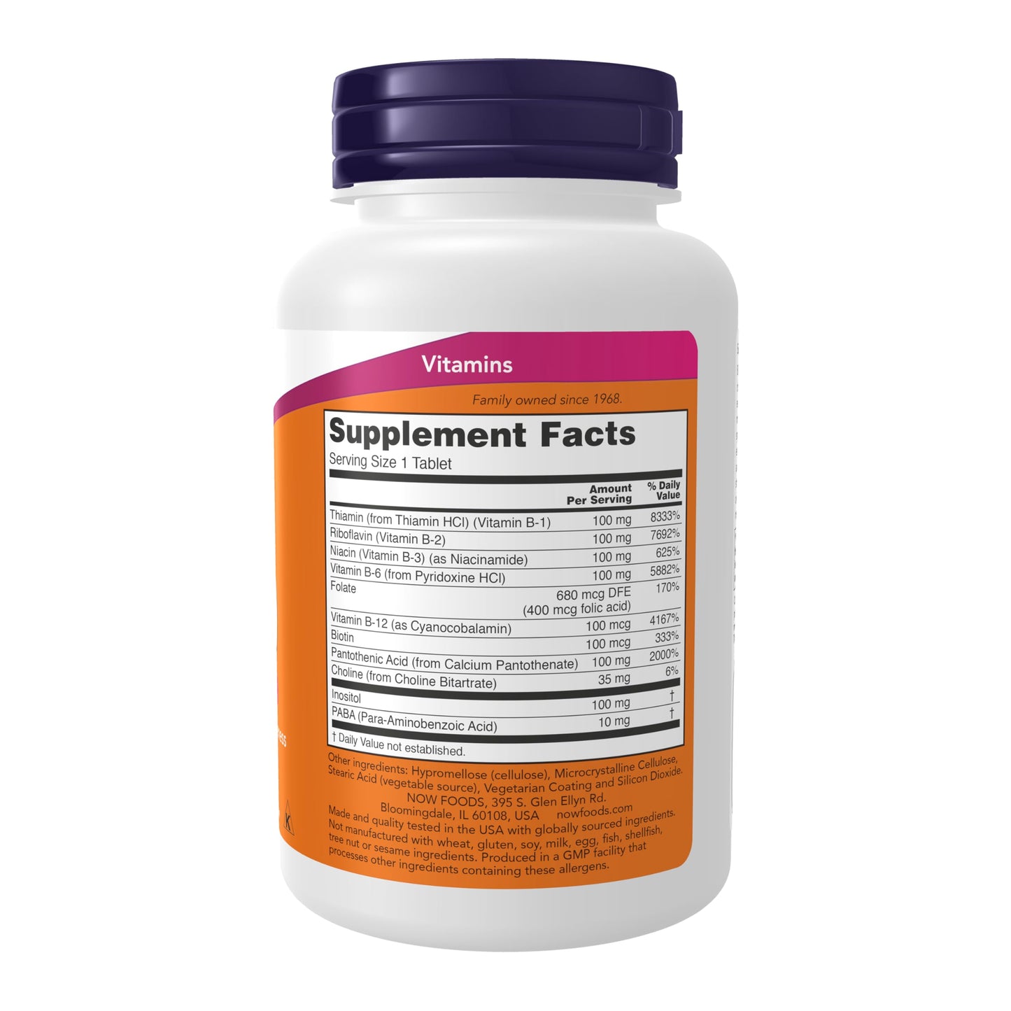 NOW Foods Vitamin B-100 Sustained Release Tablets, 100 Count