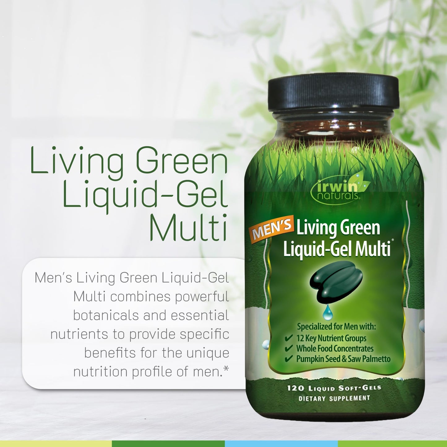 Irwin Naturals Men's Living Green Daily Multivitamin Soft-Gels 90 Count