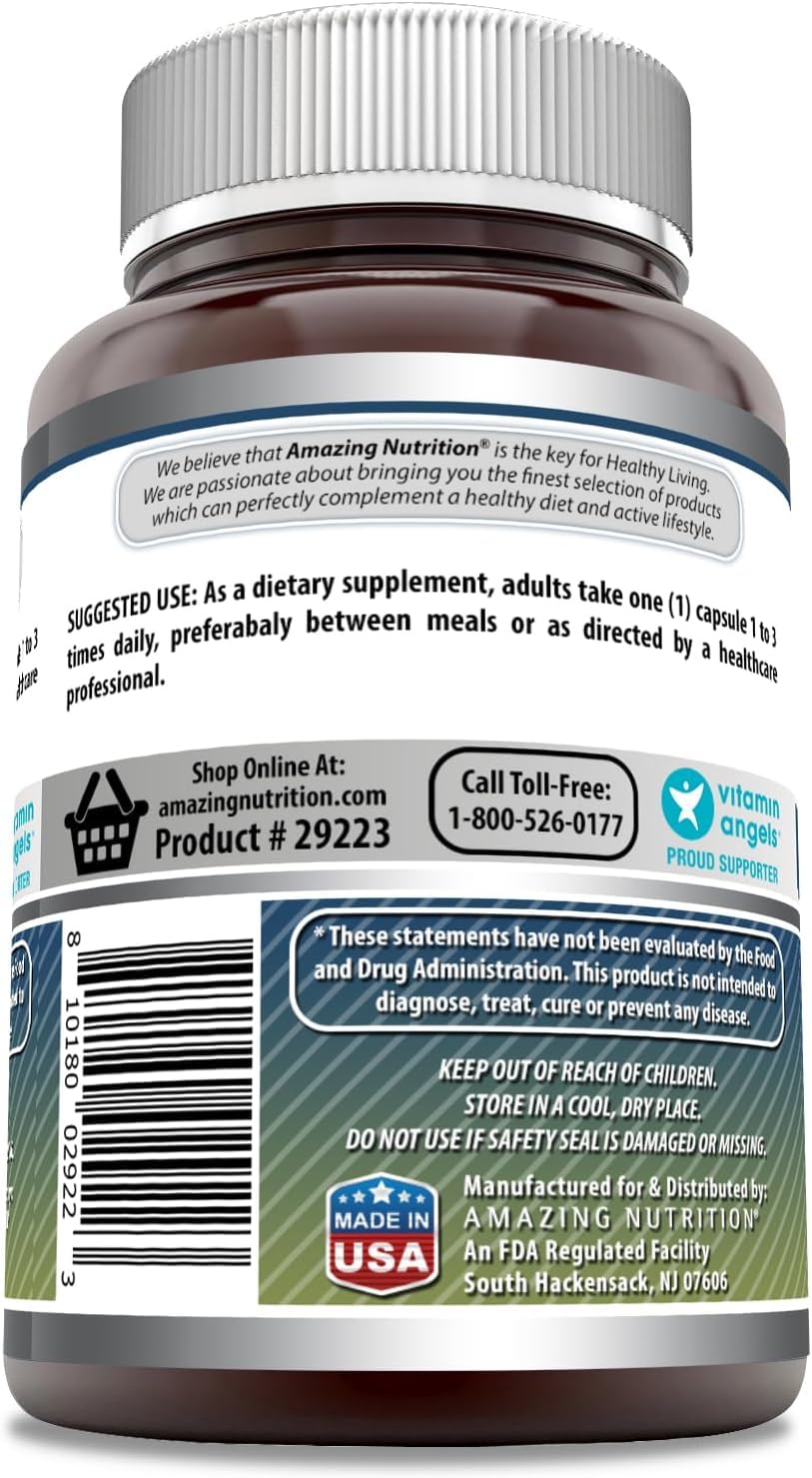 Amazing Nutrition L-Glutamine 500 mg Capsules, 1 Count