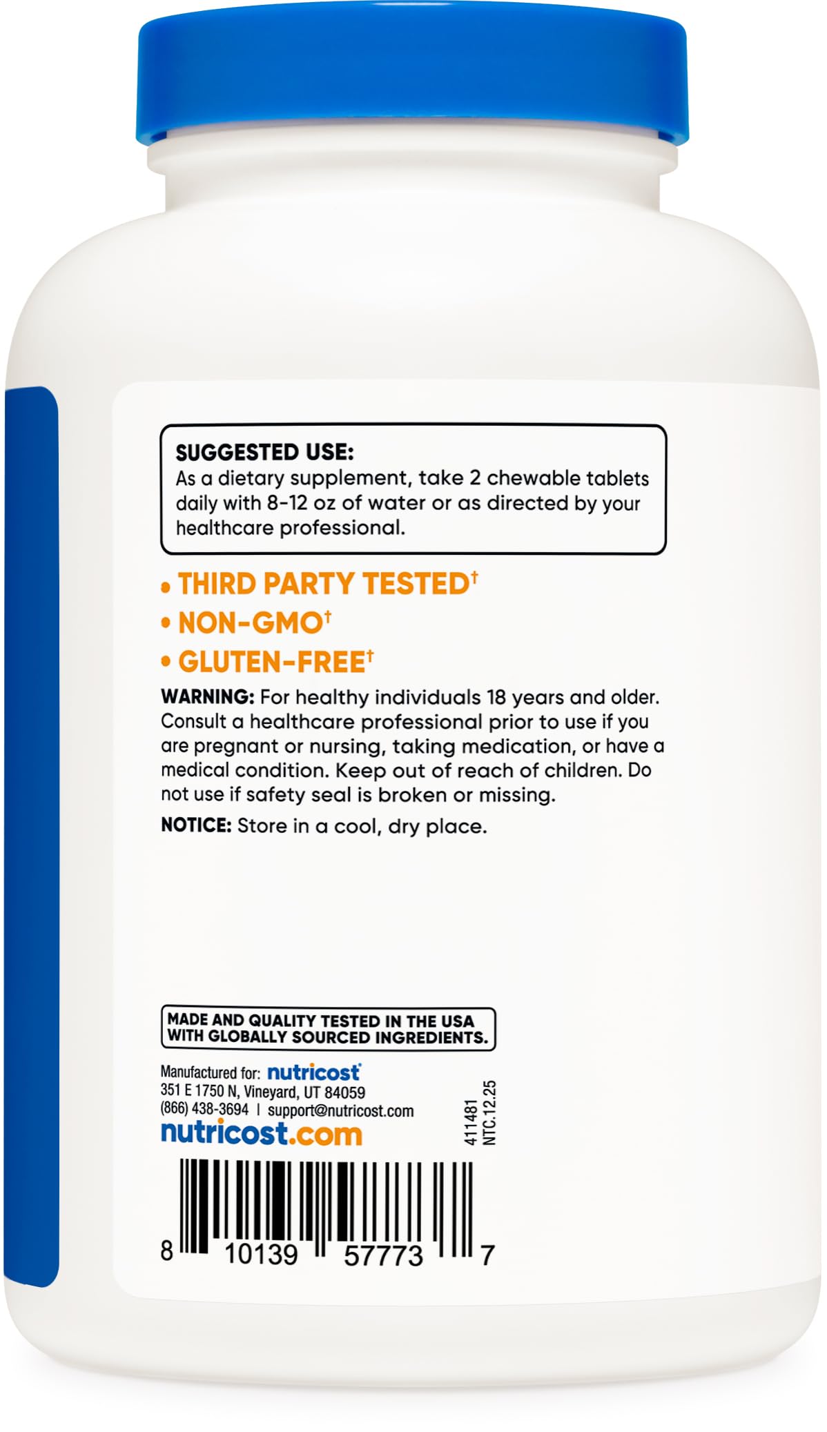 Nutricost Vitamin C Chewable 240 Tablets