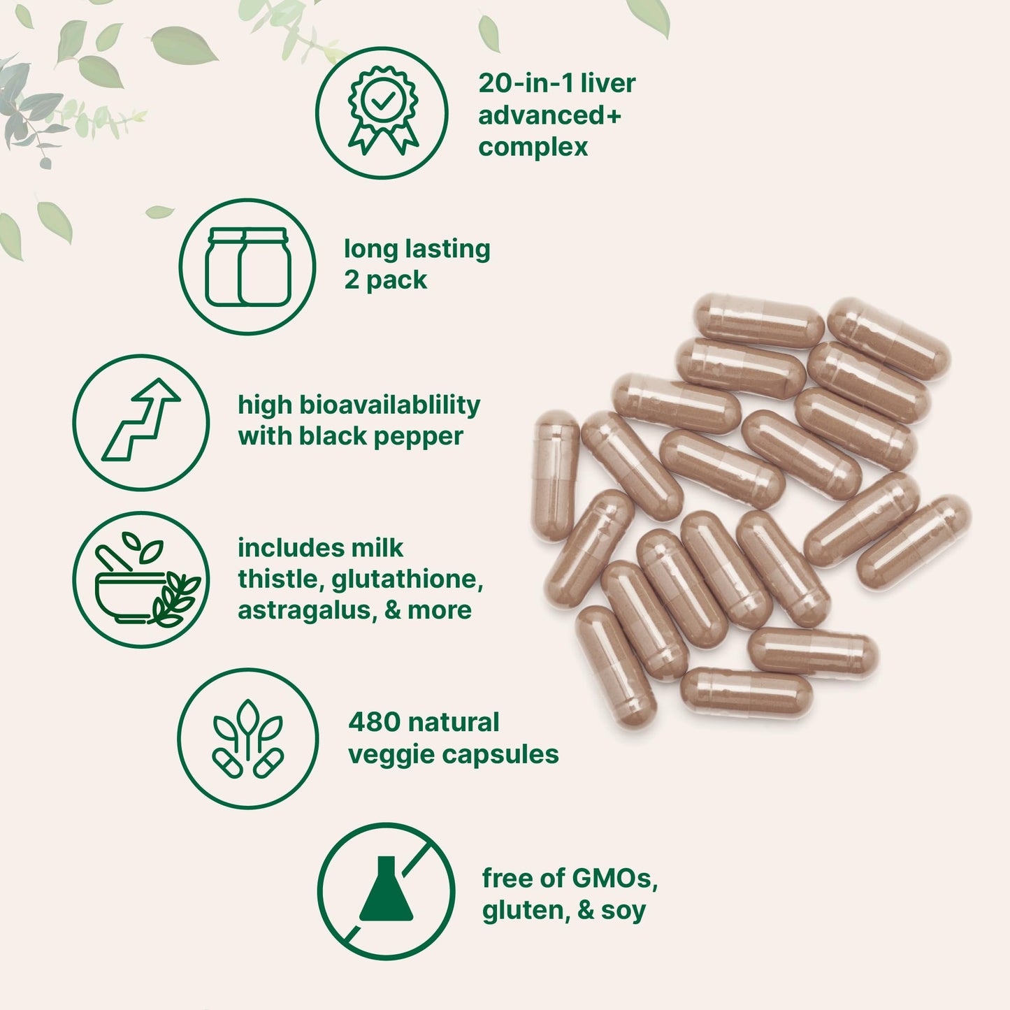 Micro Ingredients Liver Advanced+ Veggie Capsules 480