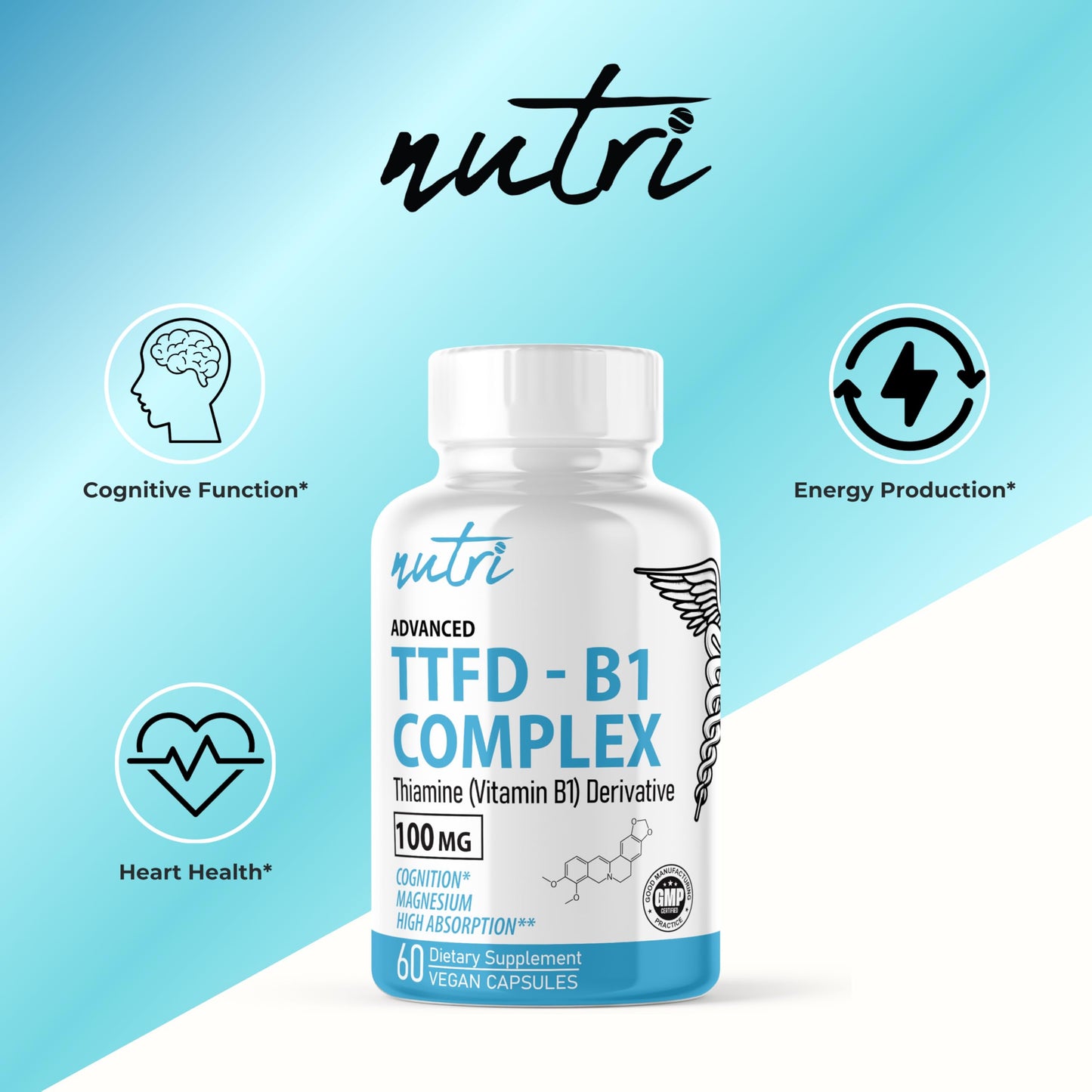 Nature's Fusions TTFD Thiamine B1 Supplement Capsule 60 Count
