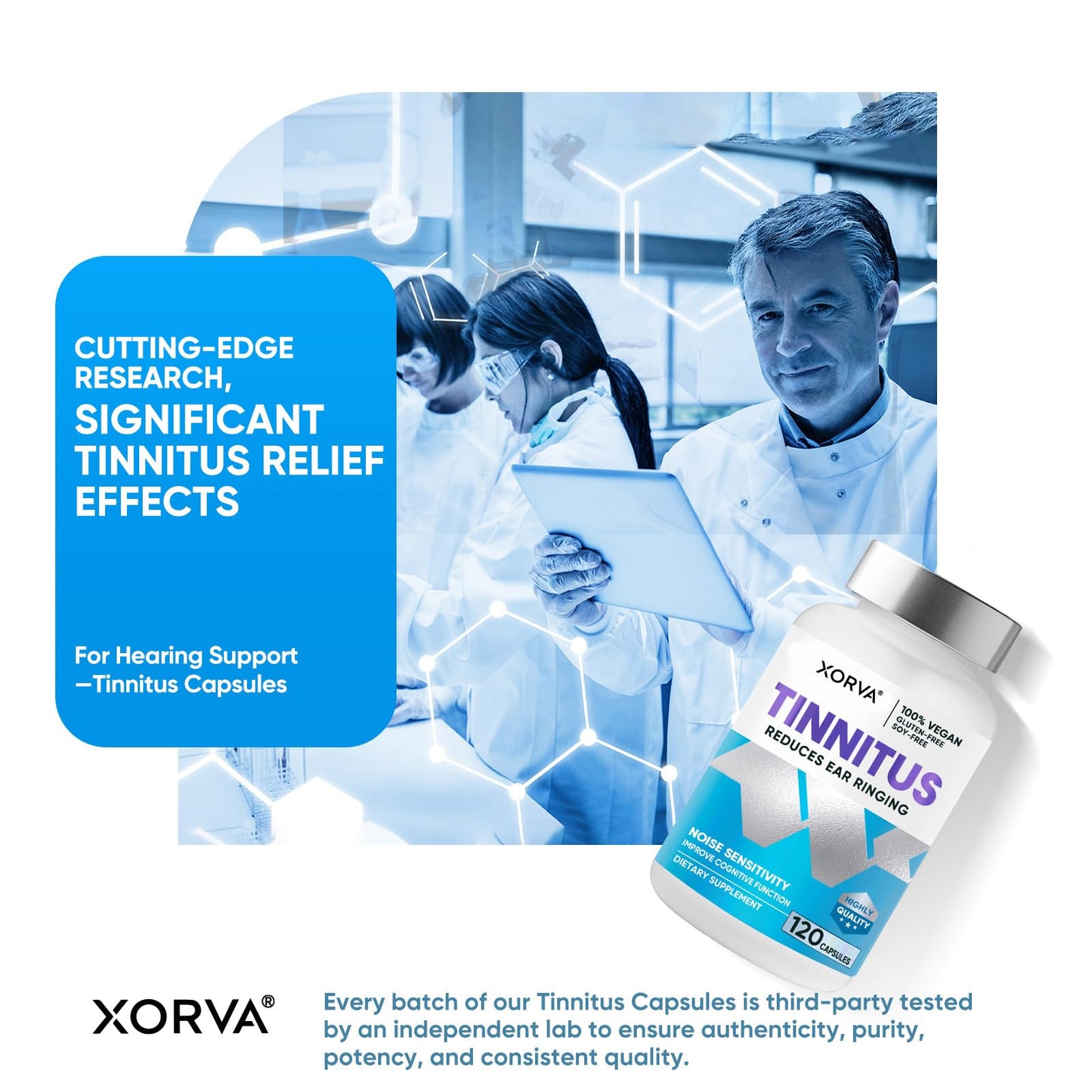 XORVA Tinnitus Relief for Ringing Ears 120 Capsules
