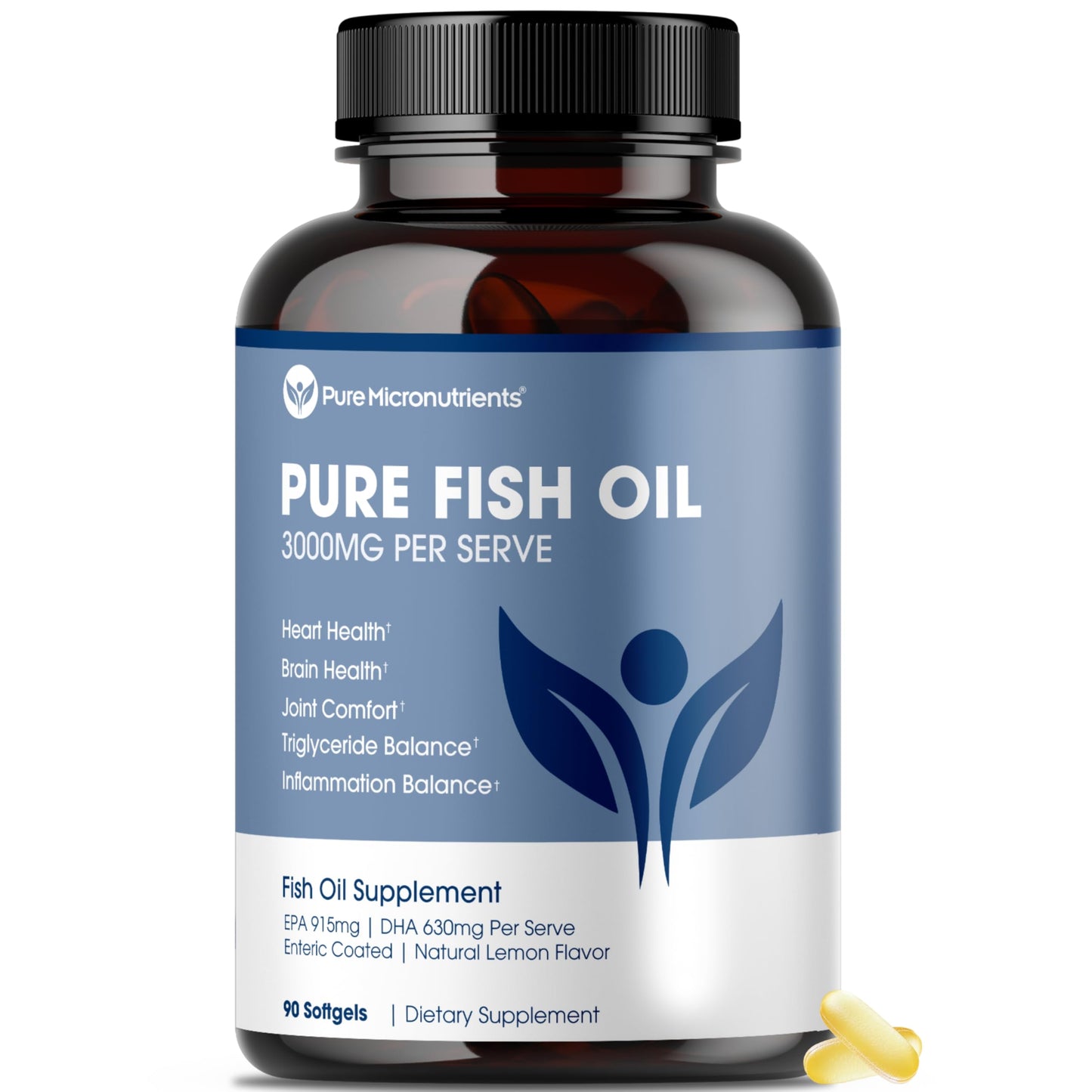 Pure Micronutrients Omega 3 Fish Oil Supplement 90 Softgels