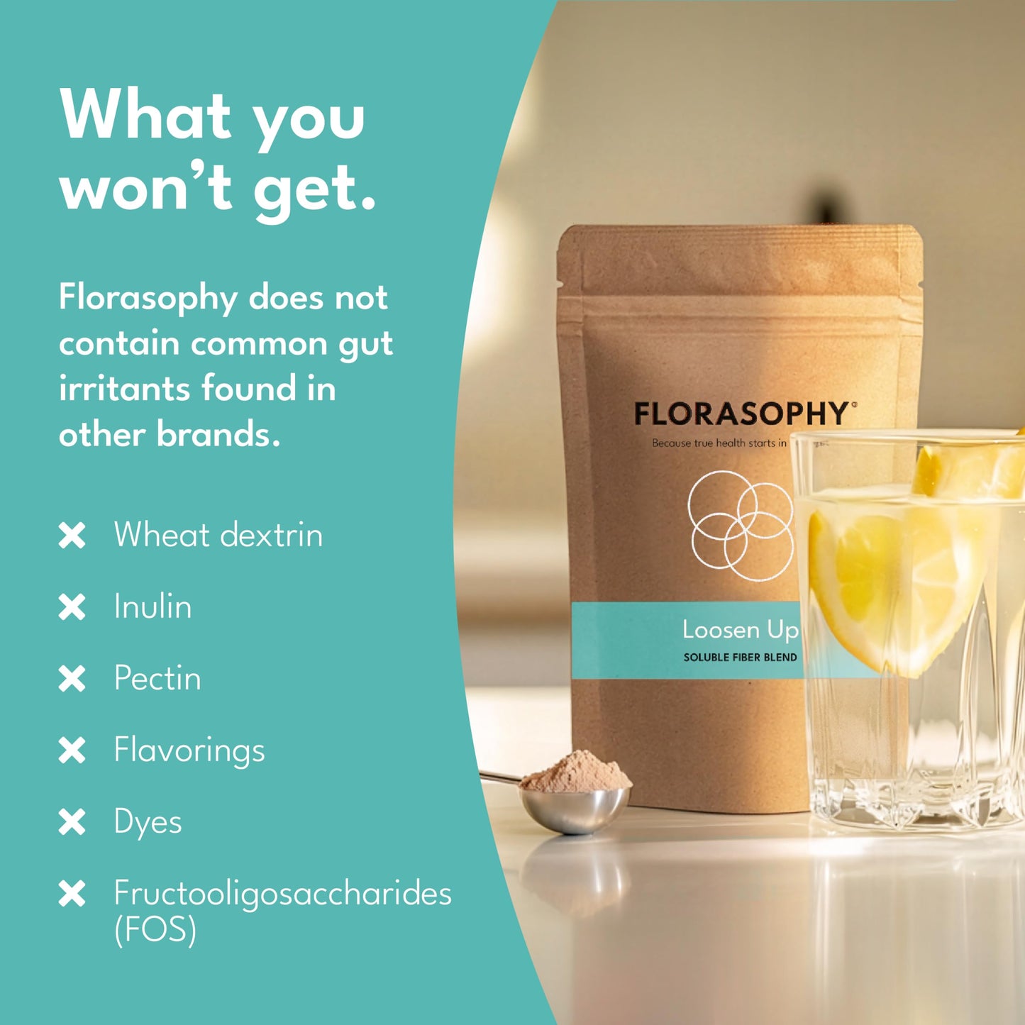 Florasophy Loosen Up Organic Soluble Fiber Supplement Powder, 8.4 oz