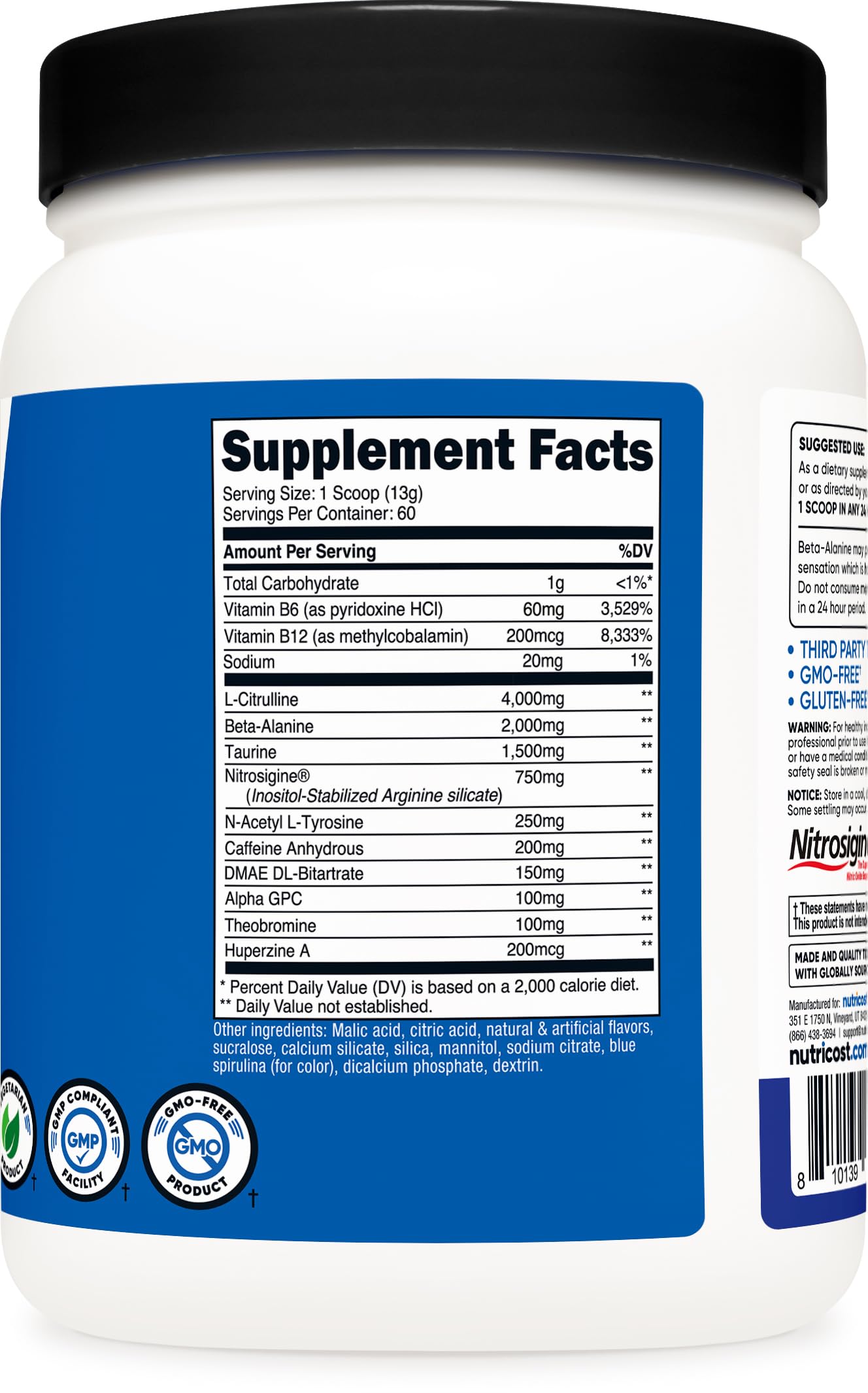 Nutricost Pre-Workout Complex Powder 64 Servings